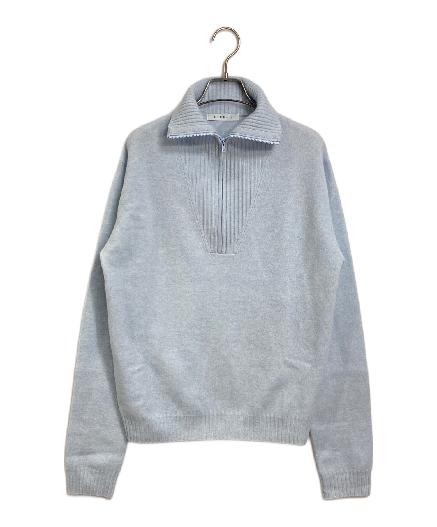 【10日まで限定値下げ】ETRE TOKYO ニット ライトグレー 中古・古着通販】ETRE TOKYO (エトレトウキョウ) ハーフジップ