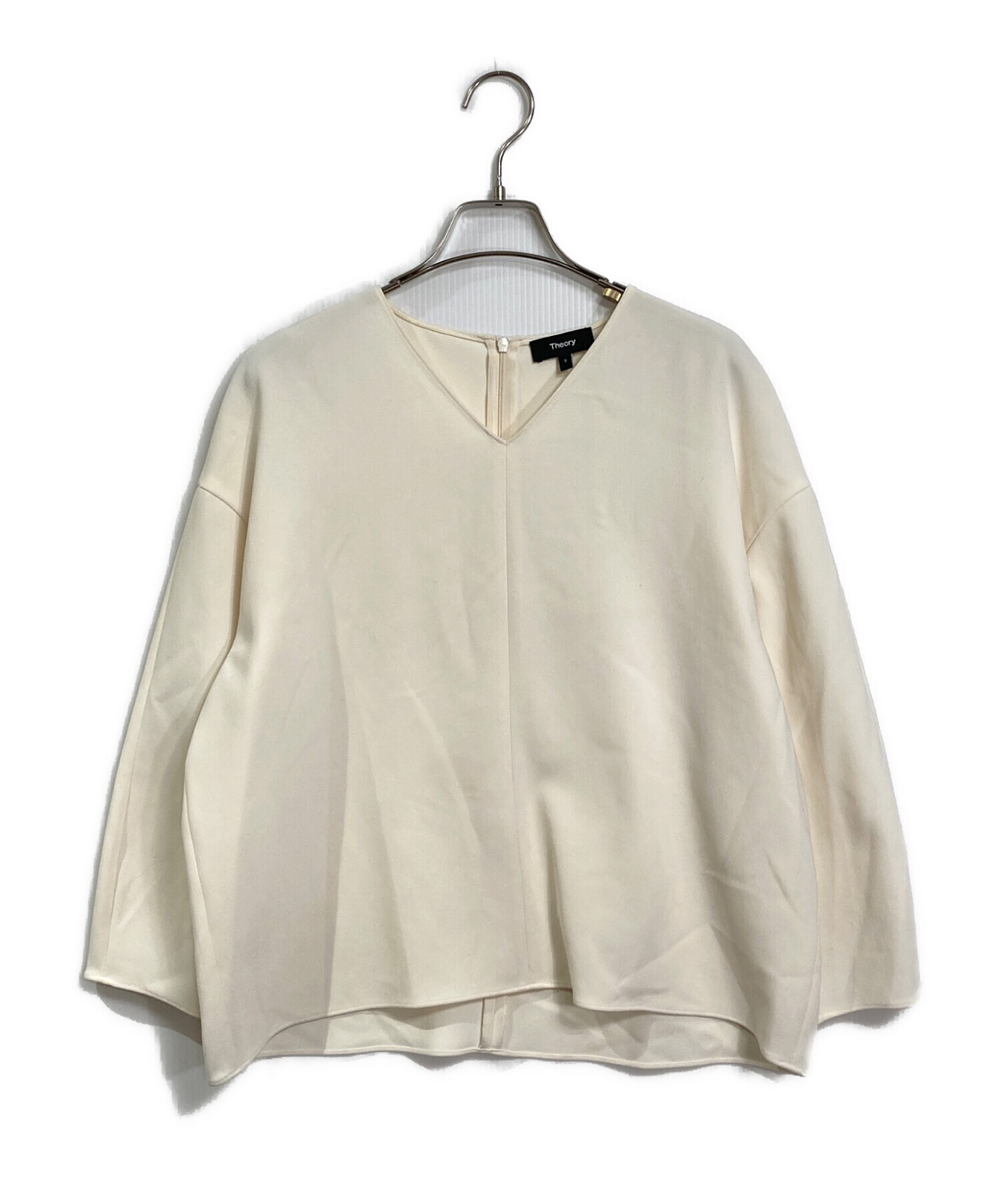 中古・古着通販】theory (セオリー) Vネックブラウス (アイボリー 