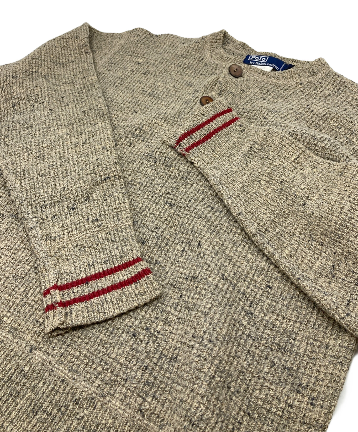未使用に近い　ラルフローレン　リネン100% ハンドニット　ベージュ　M相当 中古・古着通販】POLO RALPH LAUREN (ポロ・ラルフローレン) 【古着