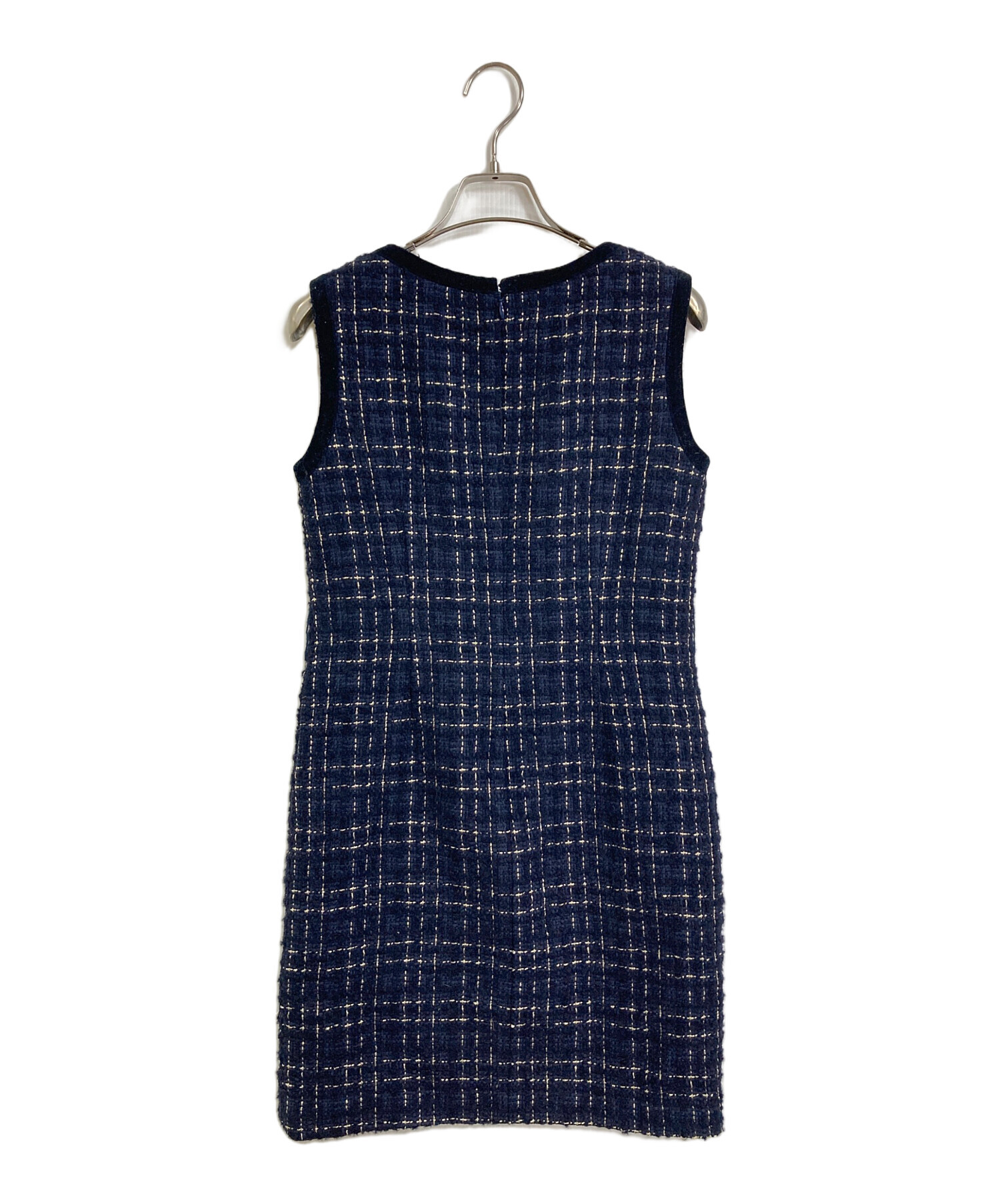 sheller ツイードワンピース 中古・古着通販】sheller (シェリエ) ツイードノースリーブワンピース