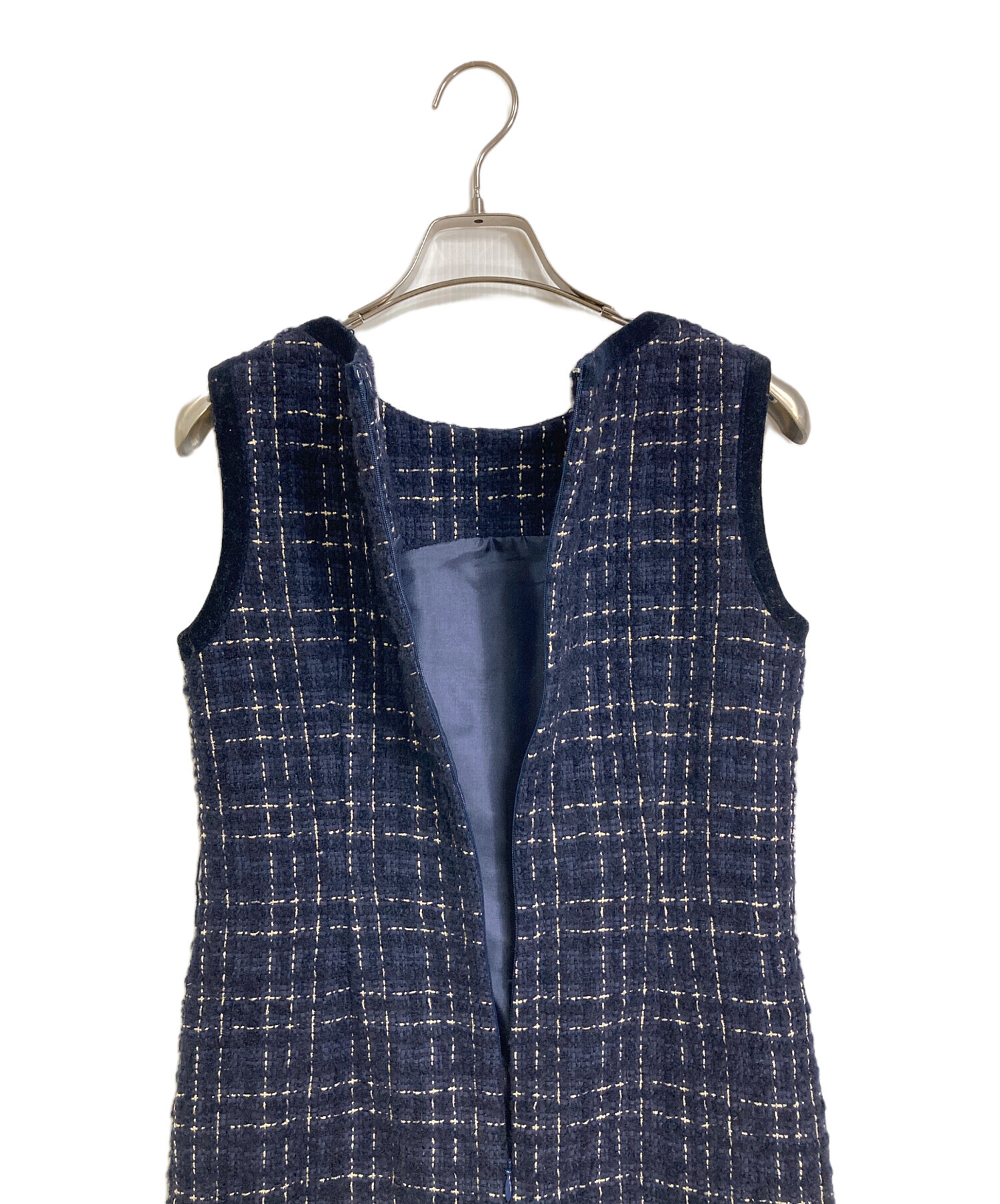 中古・古着通販】sheller (シェリエ) ツイードノースリーブワンピース