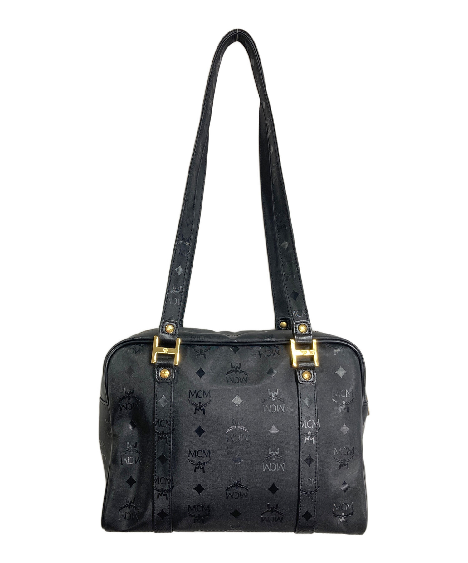 MCM ブラック トートバッグ 中型 中古・古着通販】MCM (エムシーエム) トートバッグ ブラック サイズ