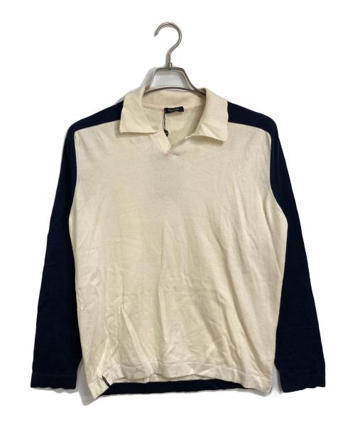 【未使用】CRUCIANI【46】半袖ポロシャツ　バイカラー　クルチアーニ 中古・古着通販】CRUCIANI (クルチアーニ) バイカラーニットポロシャツ