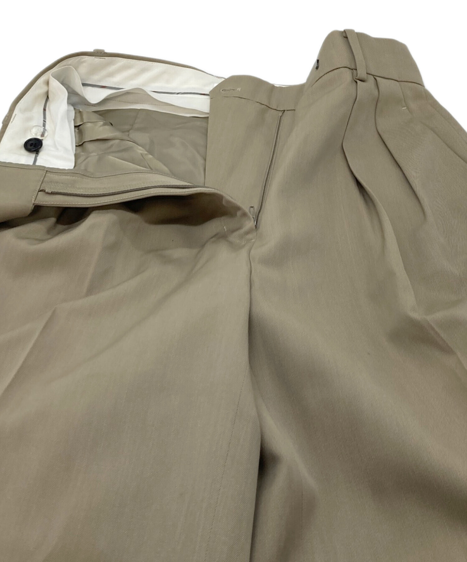 中古・古着通販】EBURE (エブール) センタープレス タックワイドパンツ