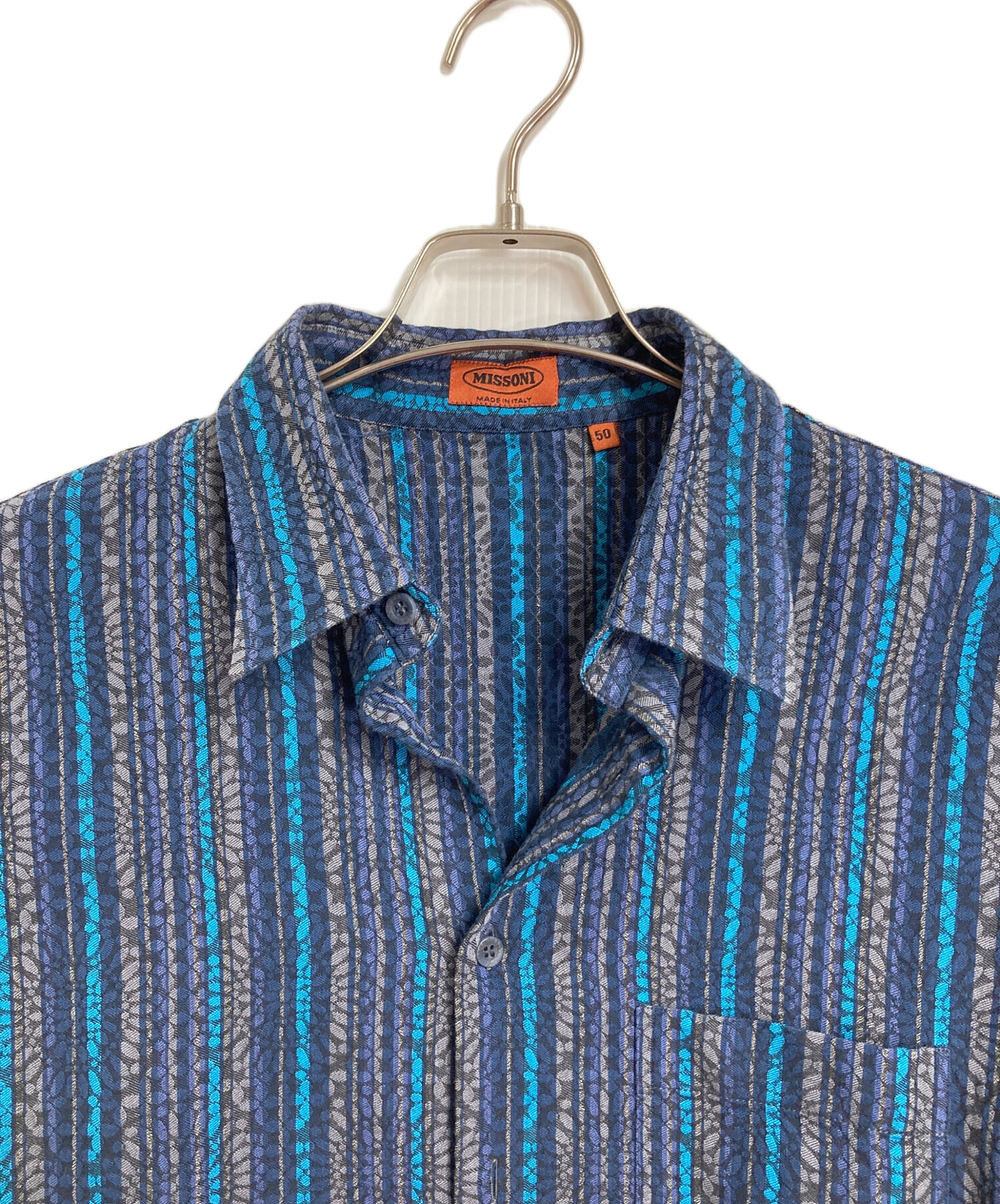 古着 Missoni ミッソーニ イタリア製 総柄 長袖 ニット 40 グリーン 