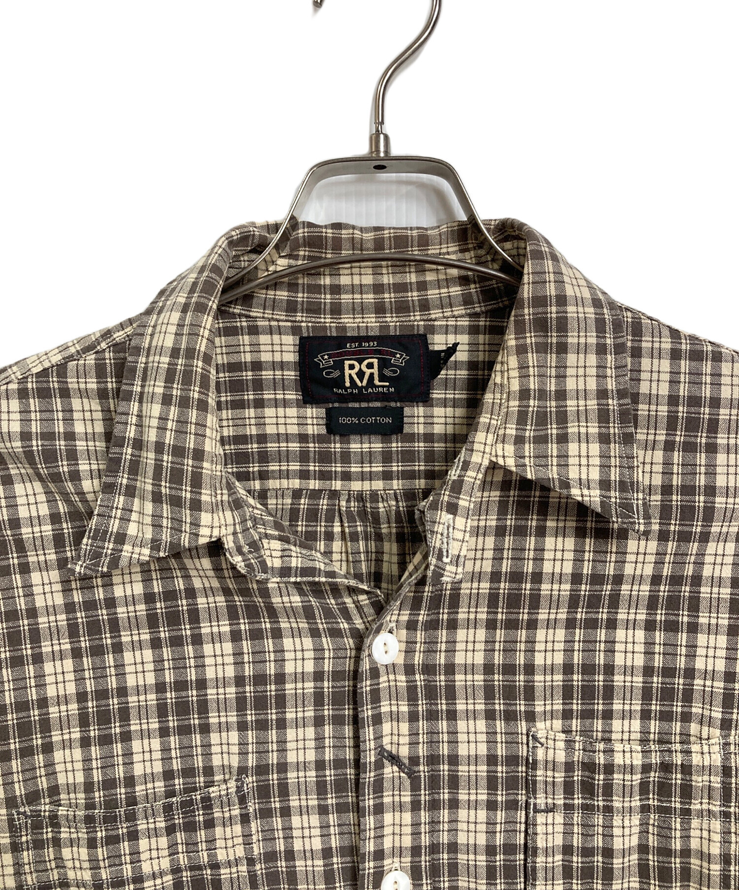 中古・古着通販】RRL (ダブルアールエル) コットンチェックシャツ 長袖