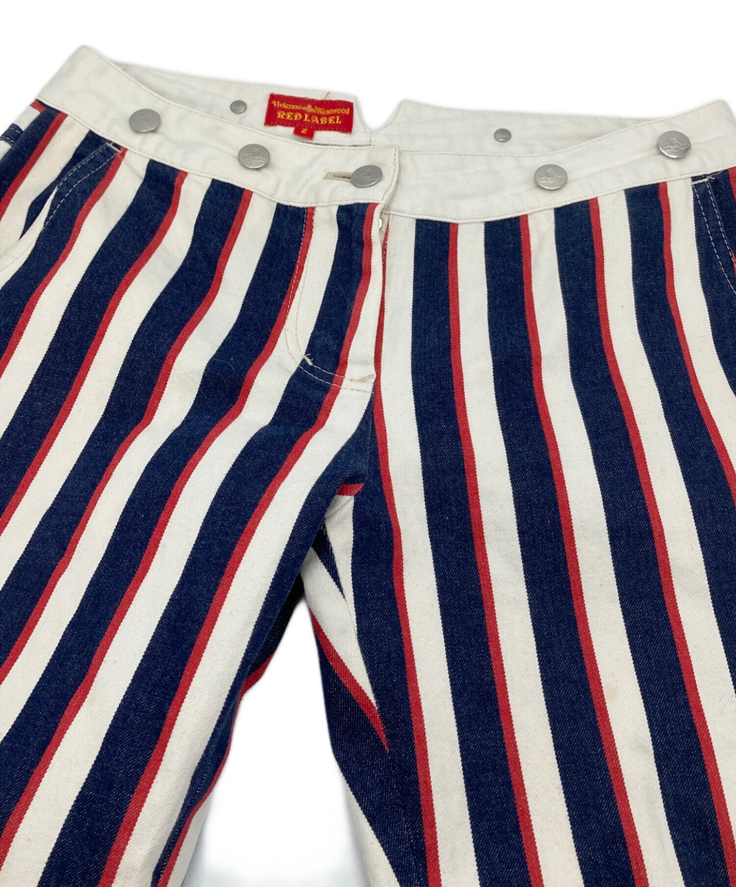 Vivienne Westwood オーブボタン ストライプ テーパードパンツ 中古・古着通販】Vivienne Westwood RED LABEL (ヴィヴィアンウエスト