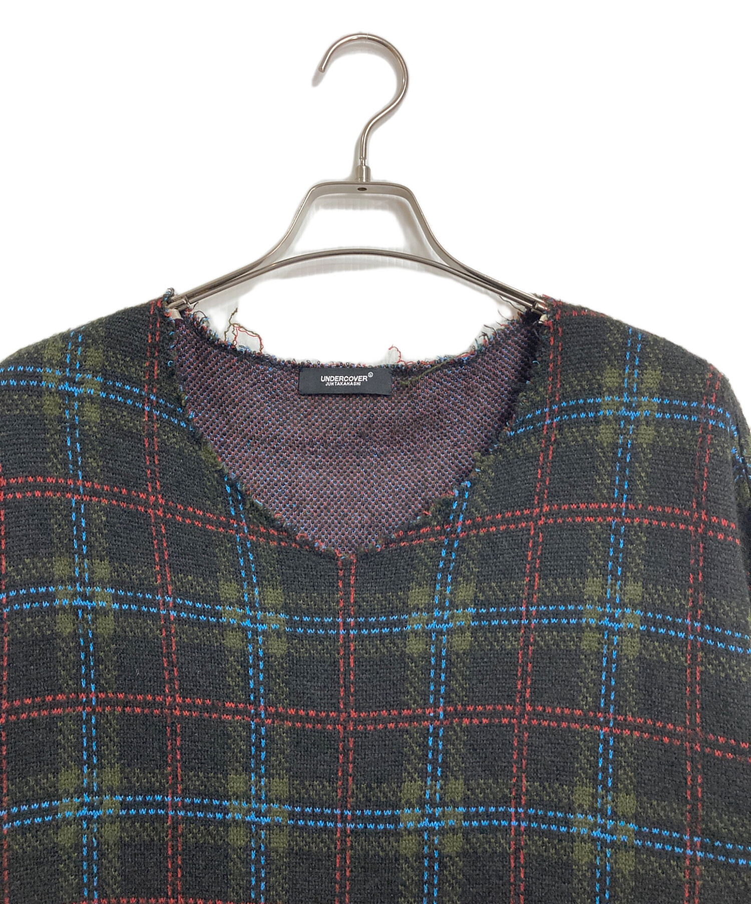 中古・古着通販】UNDERCOVER (アンダーカバー) チェックVネックニット