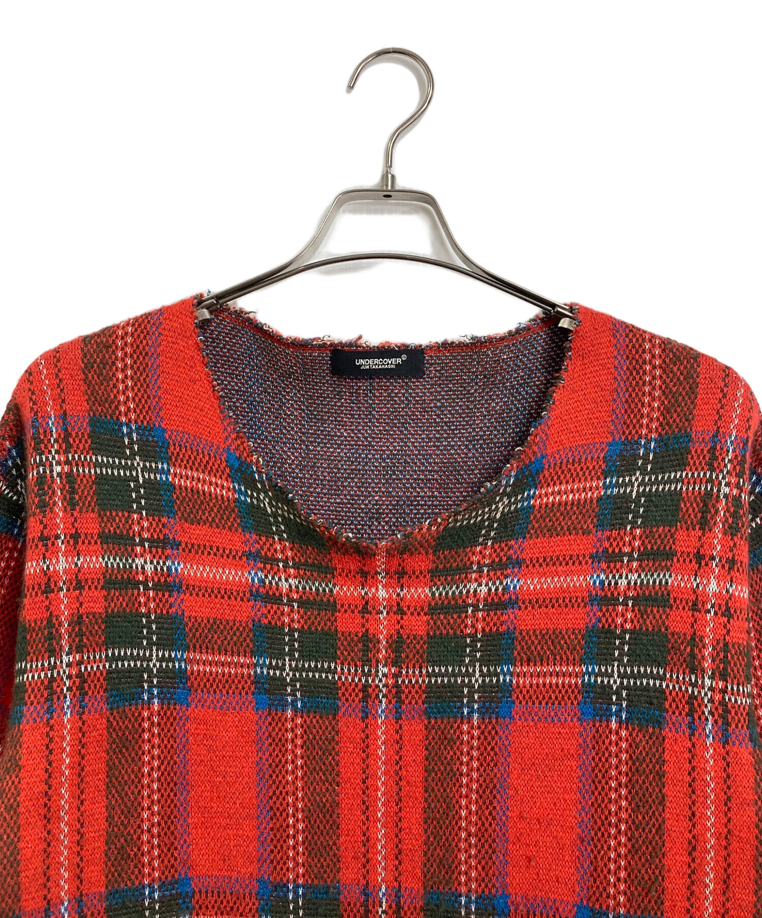 中古・古着通販】UNDERCOVER (アンダーカバー) チェックVネックニット