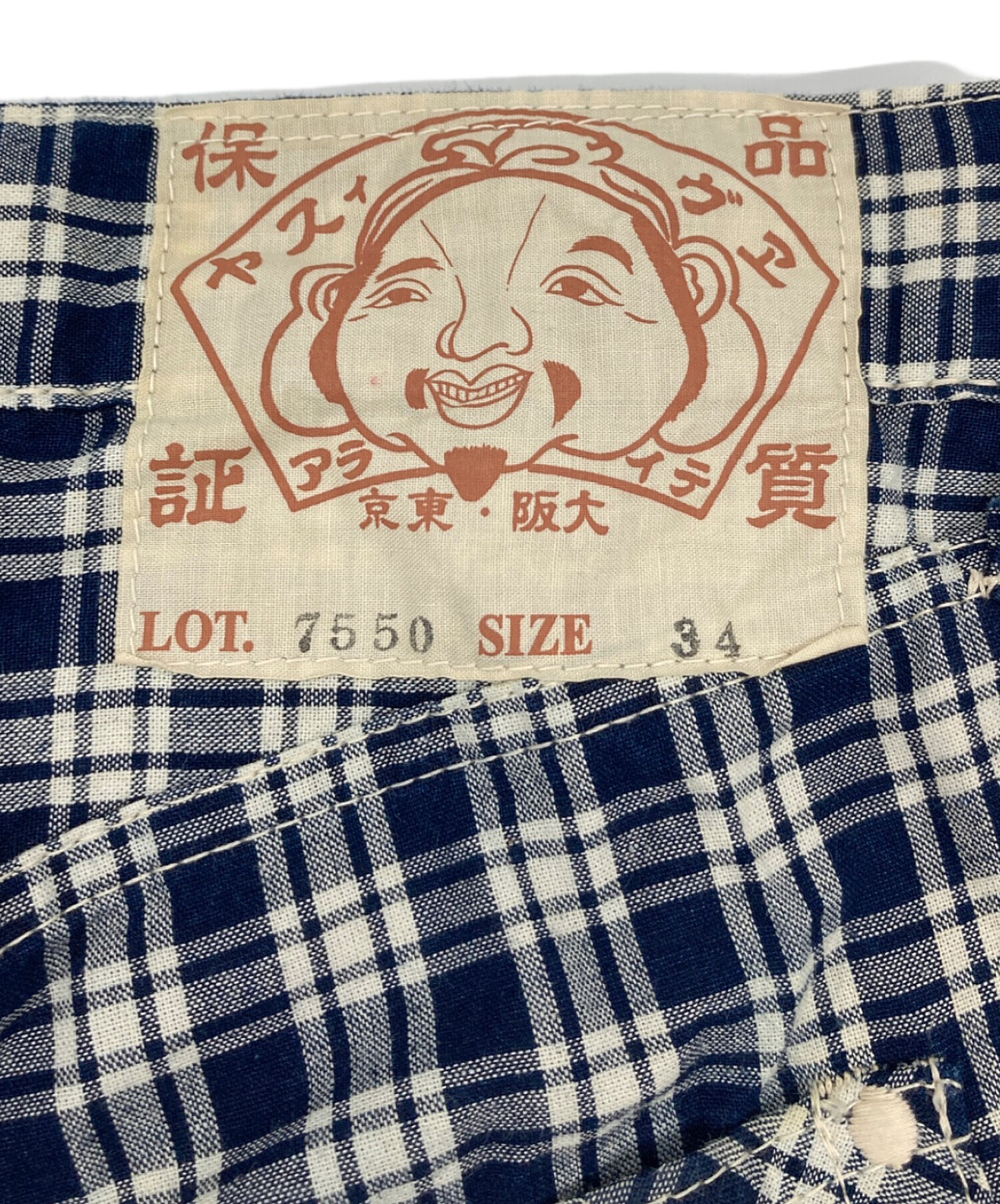 中古・古着通販】EVISU (エヴィス) ハーフパンツ チェック ネイビー