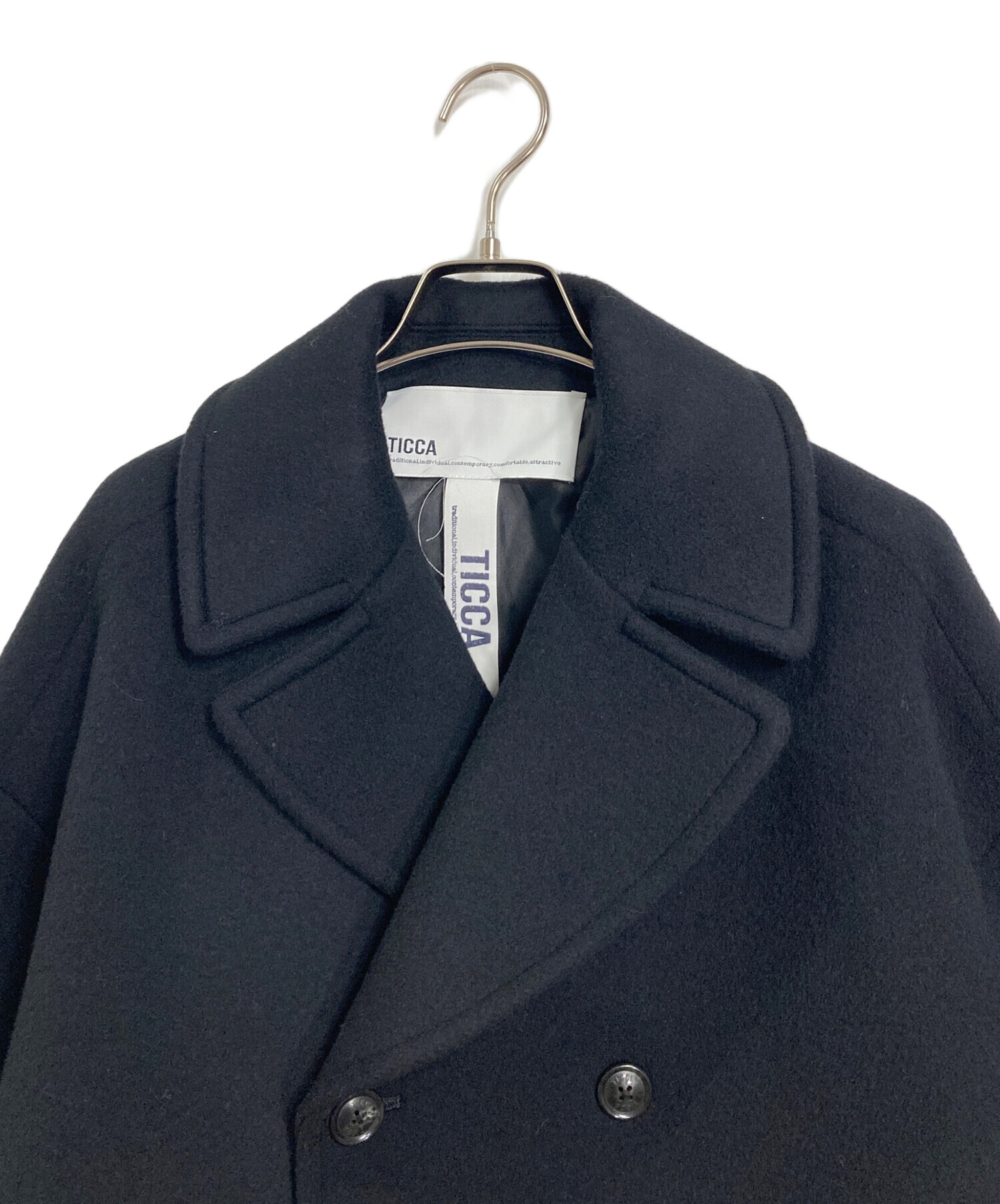 中古・古着通販】TICCA (ティッカ) 25AW Pコート/ピーコート ブラック