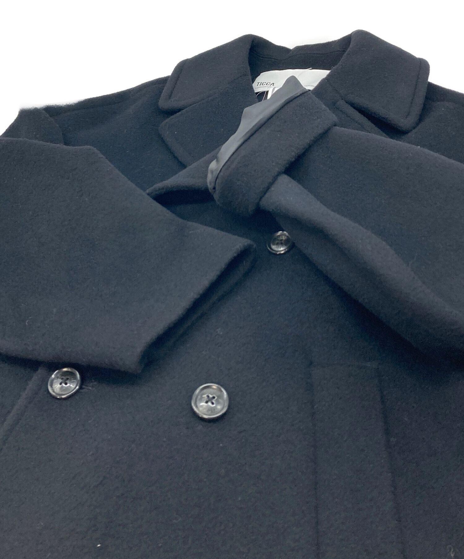 中古・古着通販】TICCA (ティッカ) 25AW Pコート/ピーコート ブラック