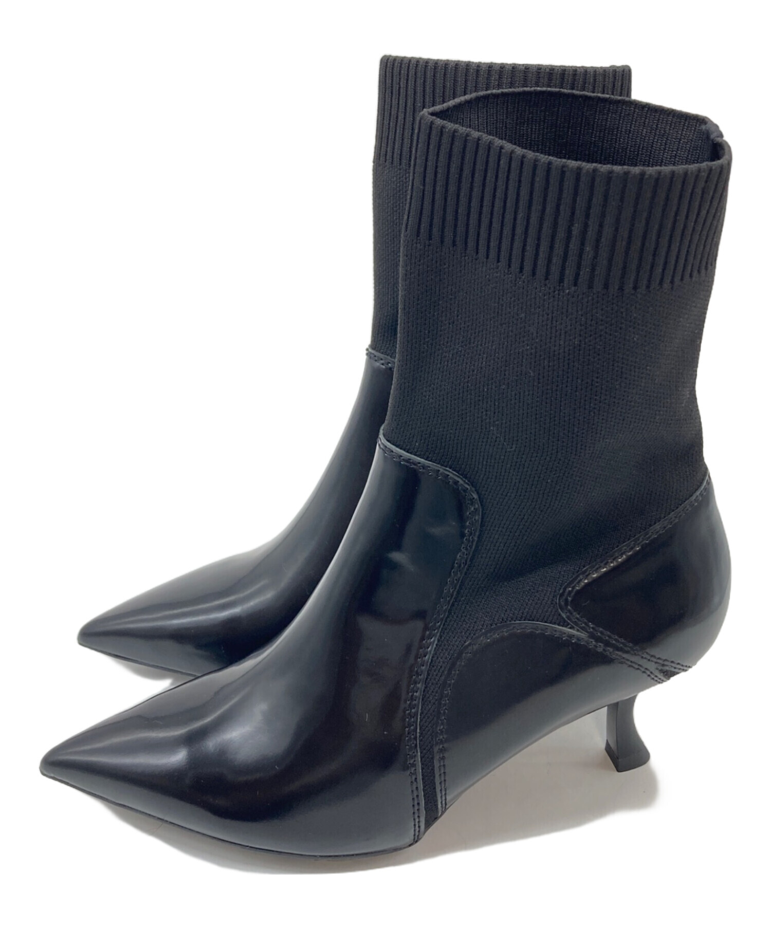 【新品未使用】STACCATO プリーツブーティ 黒23.5cm 中古・古着通販】STACCATO (スタッカート) ソックスブーティ ブラック