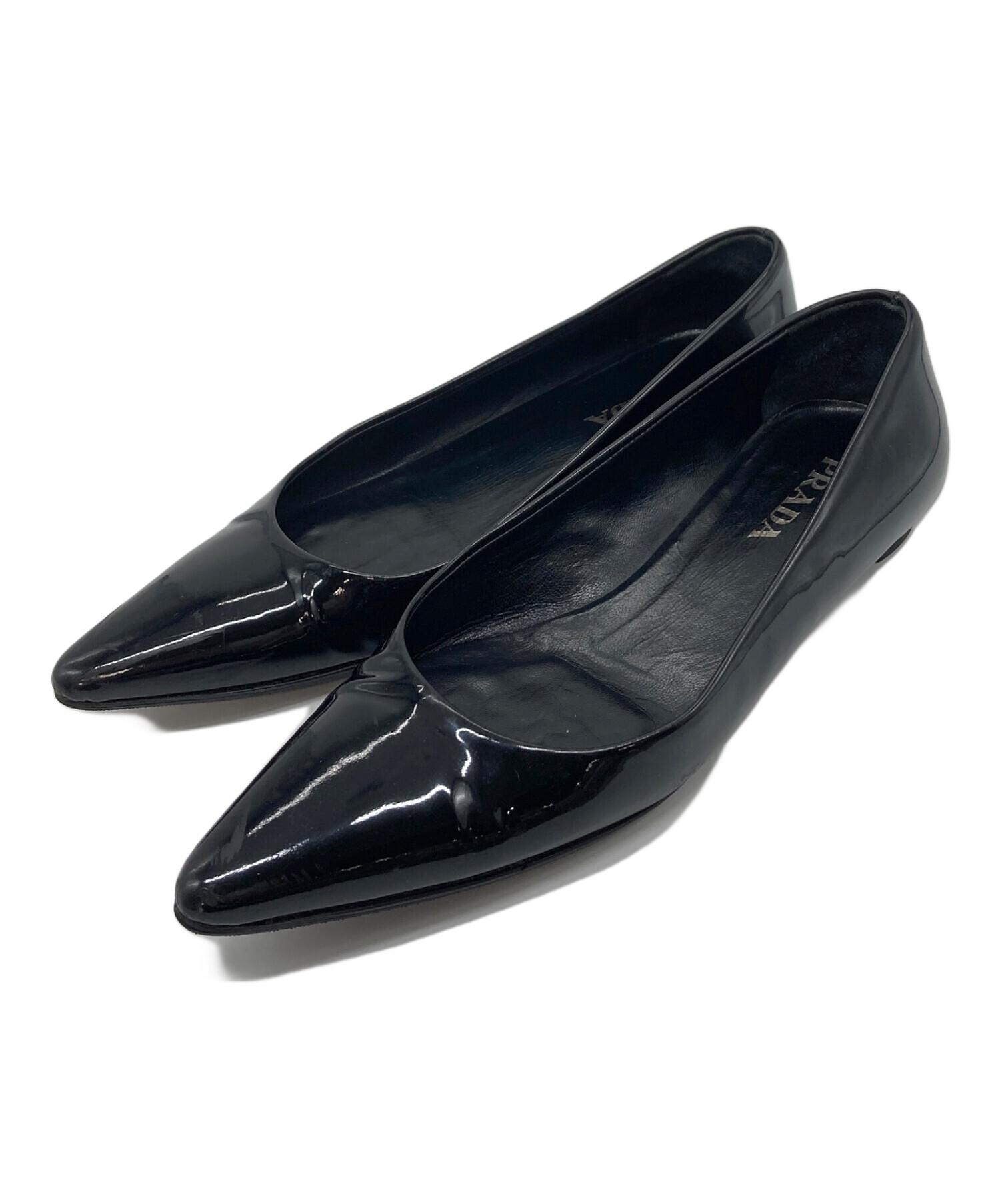 中古・古着通販】PRADA (プラダ) エナメルパンプス ブラック サイズ:37 