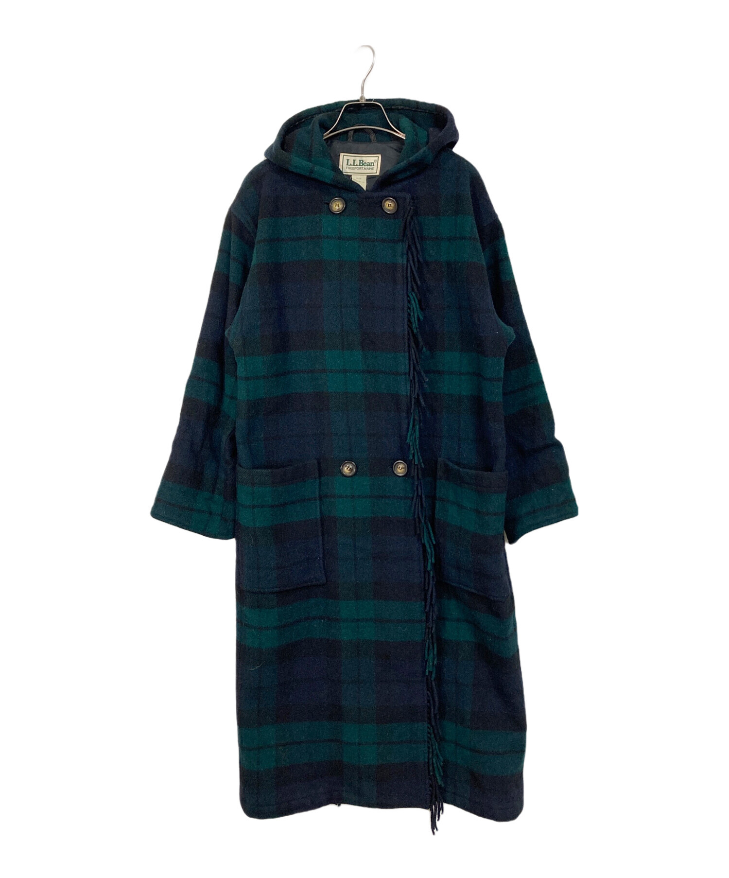 ヴィンテージ L.L.Beanフード付きダークグリーンロングコート 中古・古着通販】L.L.Bean (エルエルビーン) 70's‐80'sフリンジウール