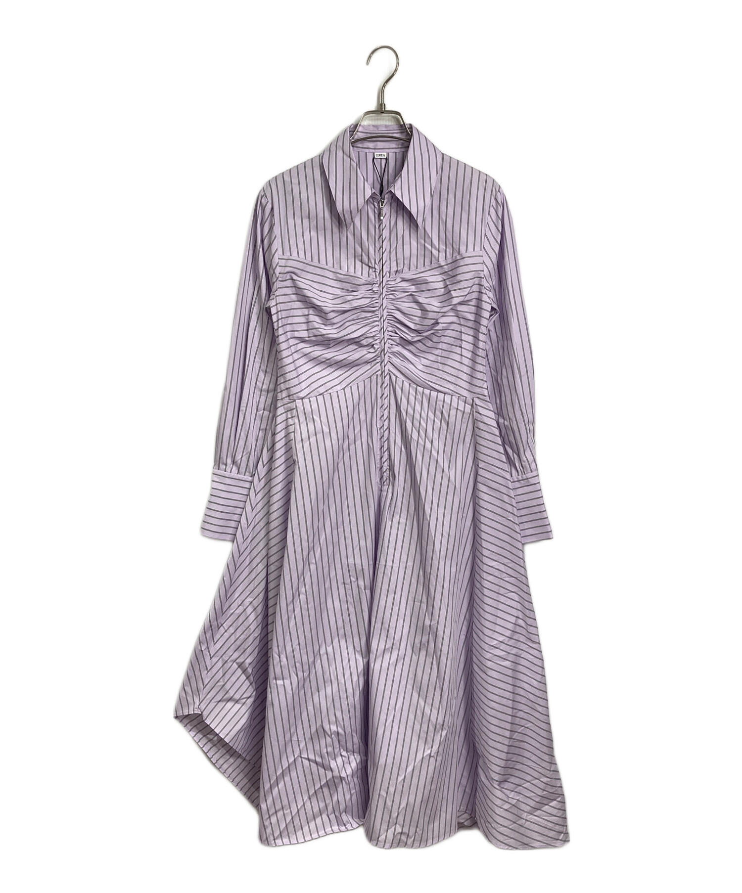 値引き中　新品タグ付き　コードエー CODE A ワンピース　グレー　ストライプ 中古・古着通販】CODE A (コードエー) stripe shirt dress ストライプ
