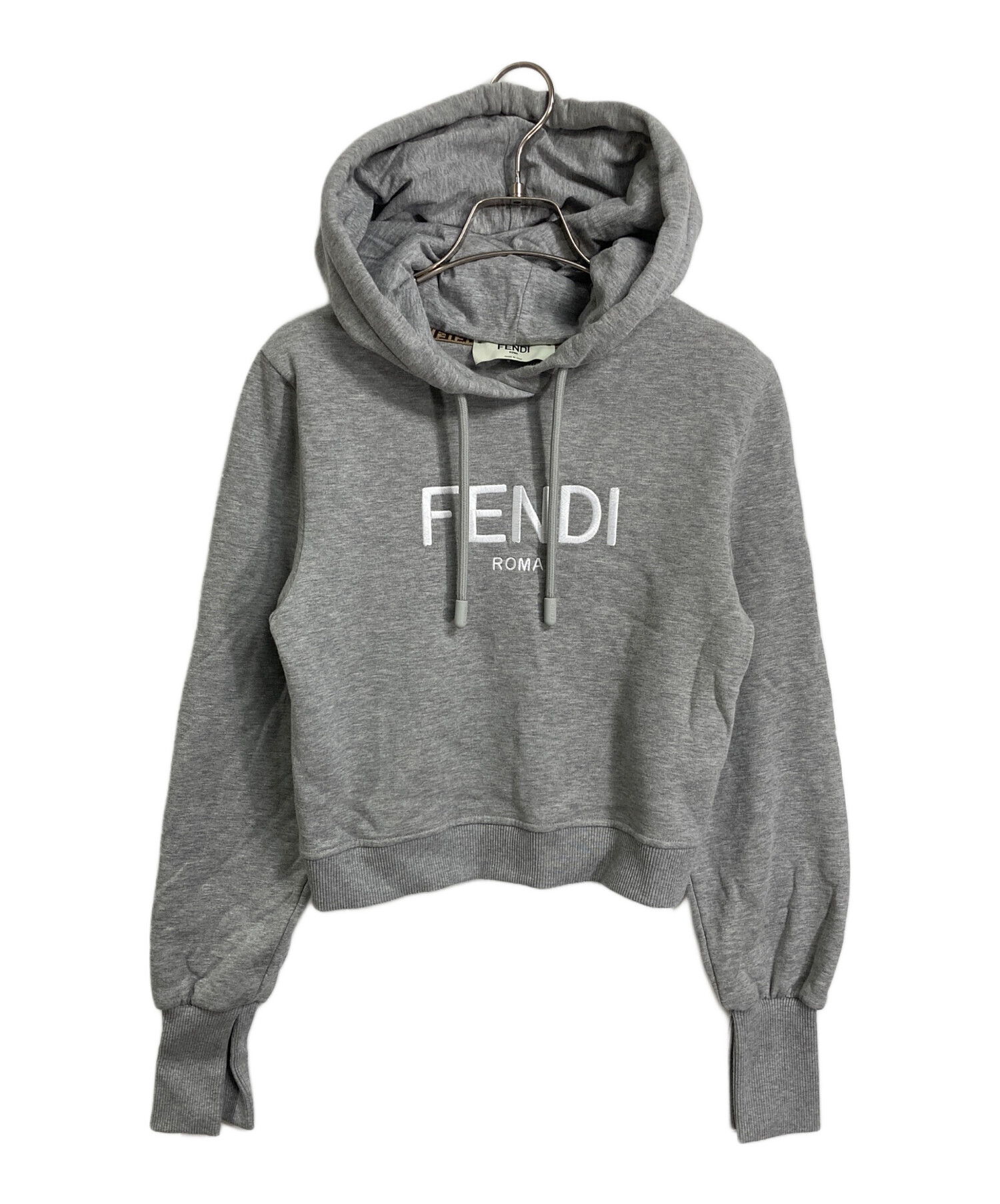 FENDI ロゴ入り スウェット 54 グレー 中古・古着通販】FENDI (フェンディ) ローマ パーカー ロゴパーカー