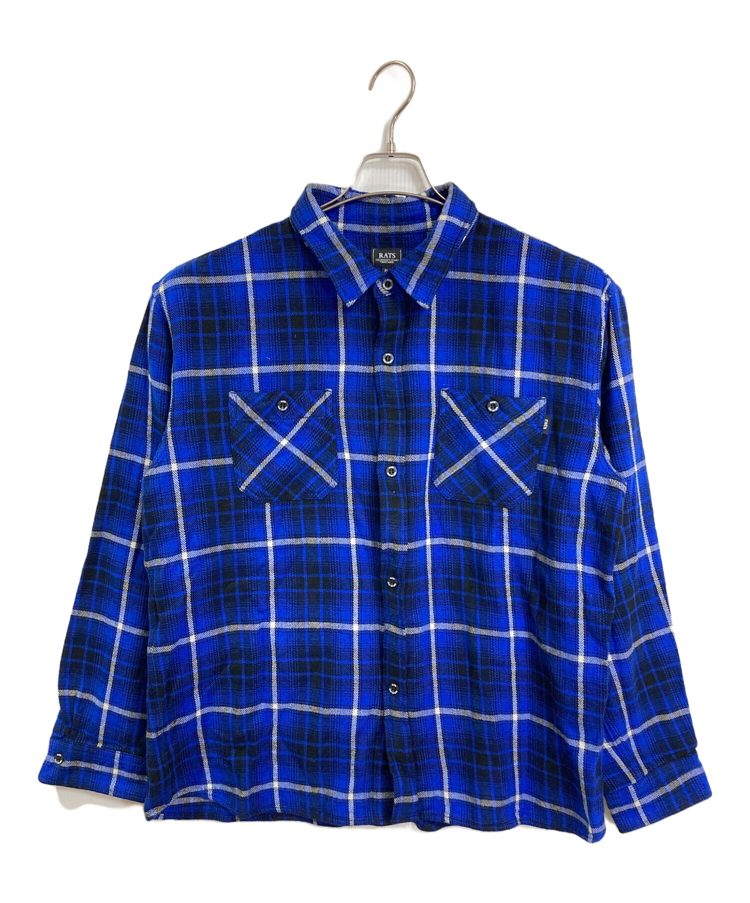 中古・古着通販】RATS (ラッツ) 24AW COTTON FLANNEL BLUE CHECK SHIRT