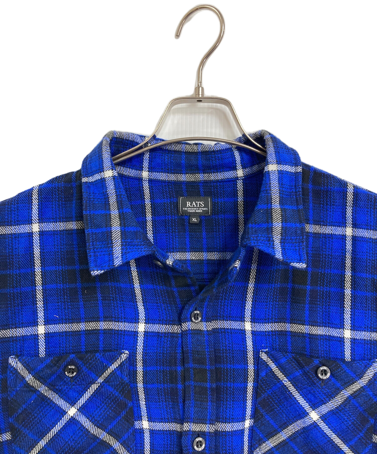 中古・古着通販】RATS (ラッツ) 24AW COTTON FLANNEL BLUE CHECK SHIRT