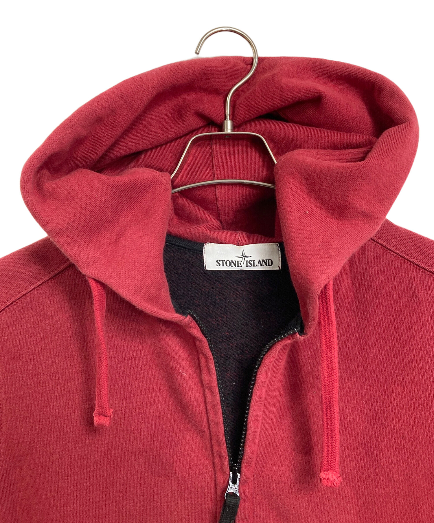 Stone  赤 フード付きパーカー 中古・古着通販】STONE ISLAND (ストーンアイランド) 15AW ジップ