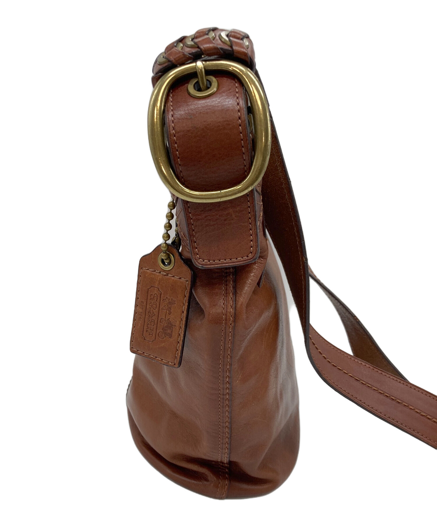 中古・古着通販】COACH (コーチ) バケツ型ショルダーバッグ レザー
