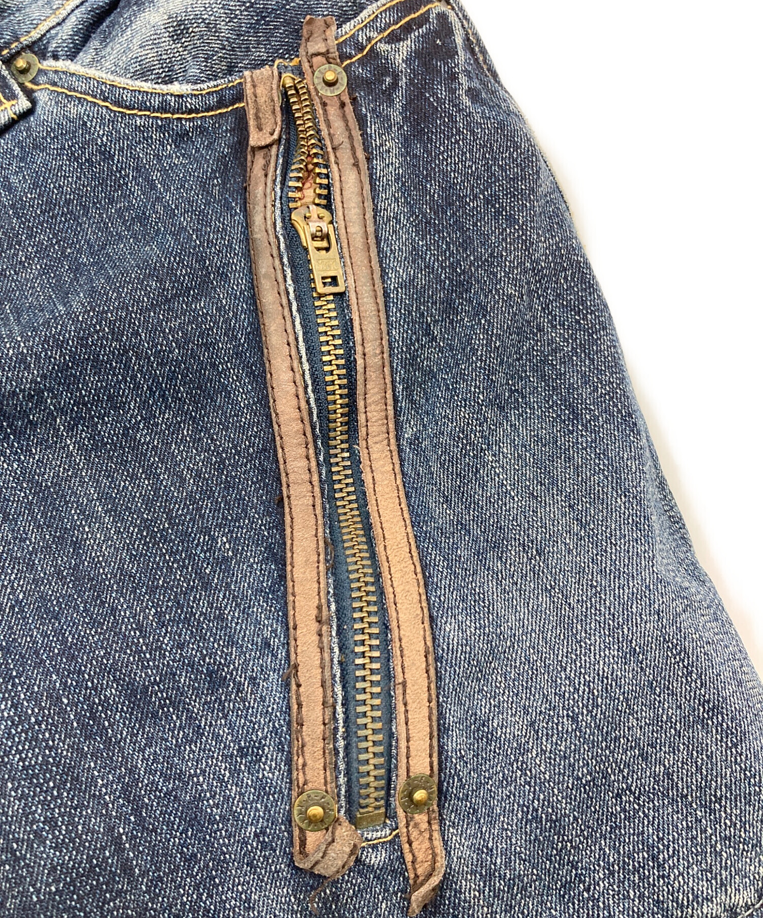 中古・古着通販】PPFM (ピーピーエフエム) レイヤードバイカーデニム 