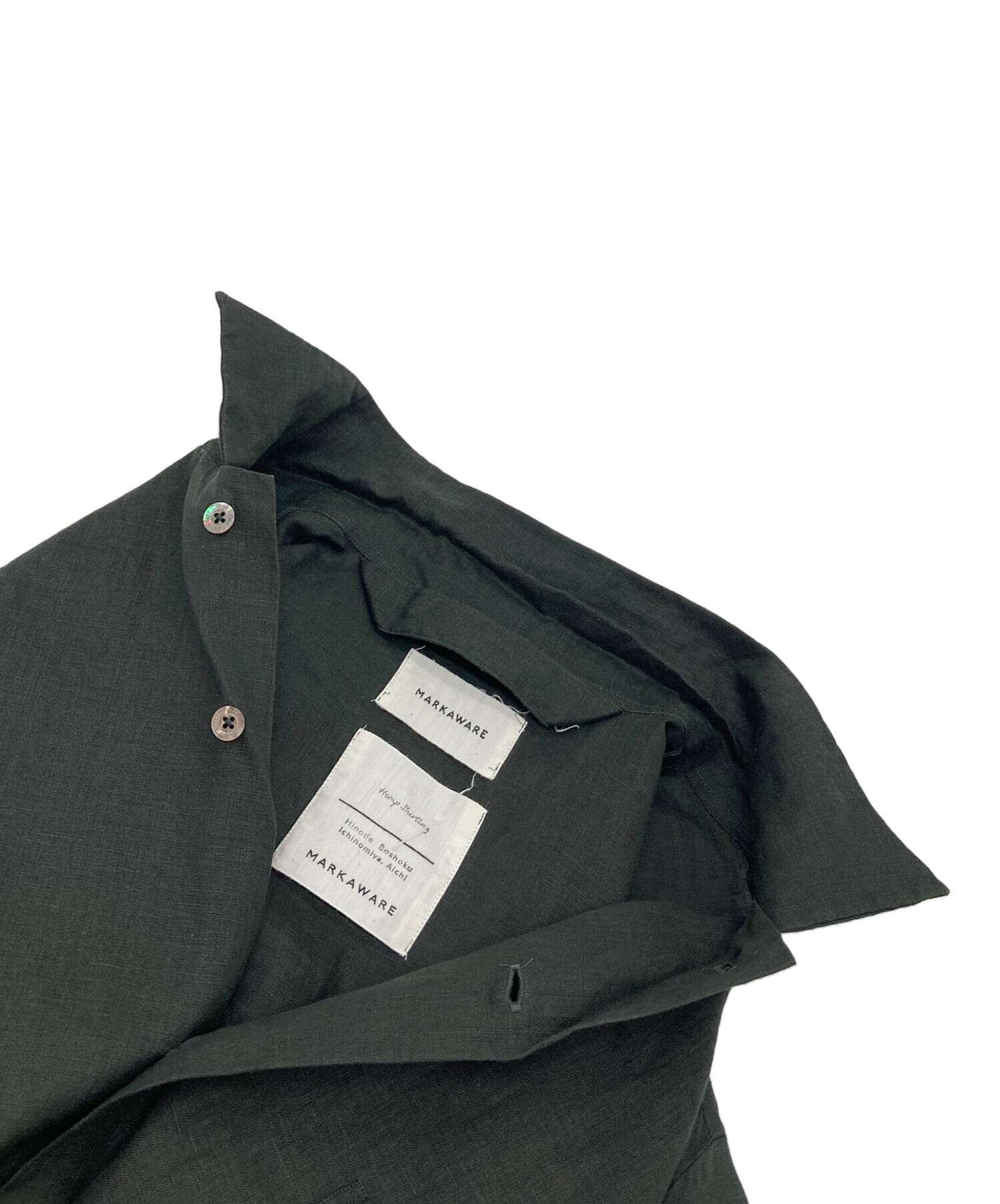 中古・古着通販】MARKAWARE (マーカウェア) OPEN COLLAR SHIRT HEMP