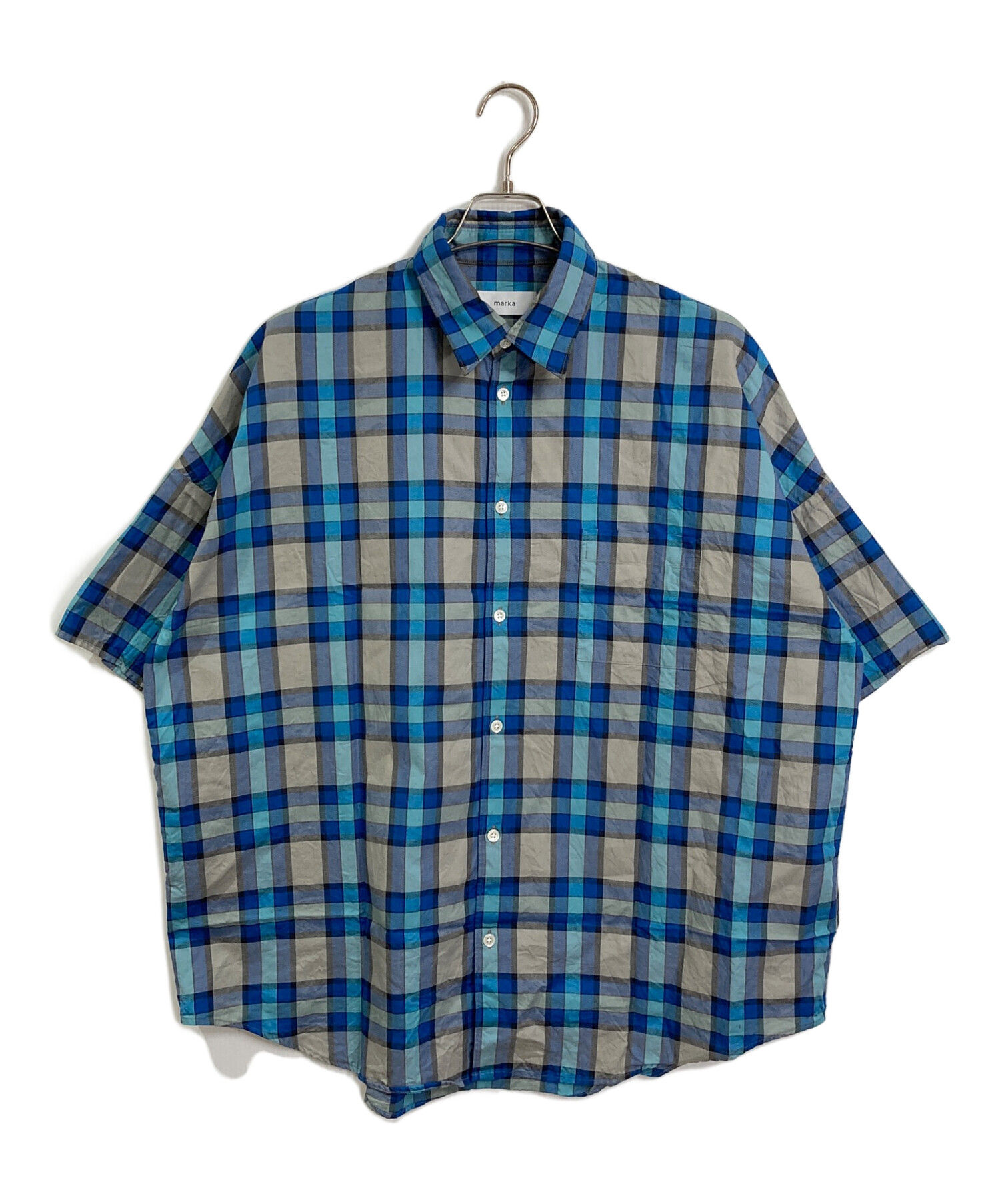 中古・古着通販】MARKA (マーカ) 半袖チェックシャツ コットンシャツ 