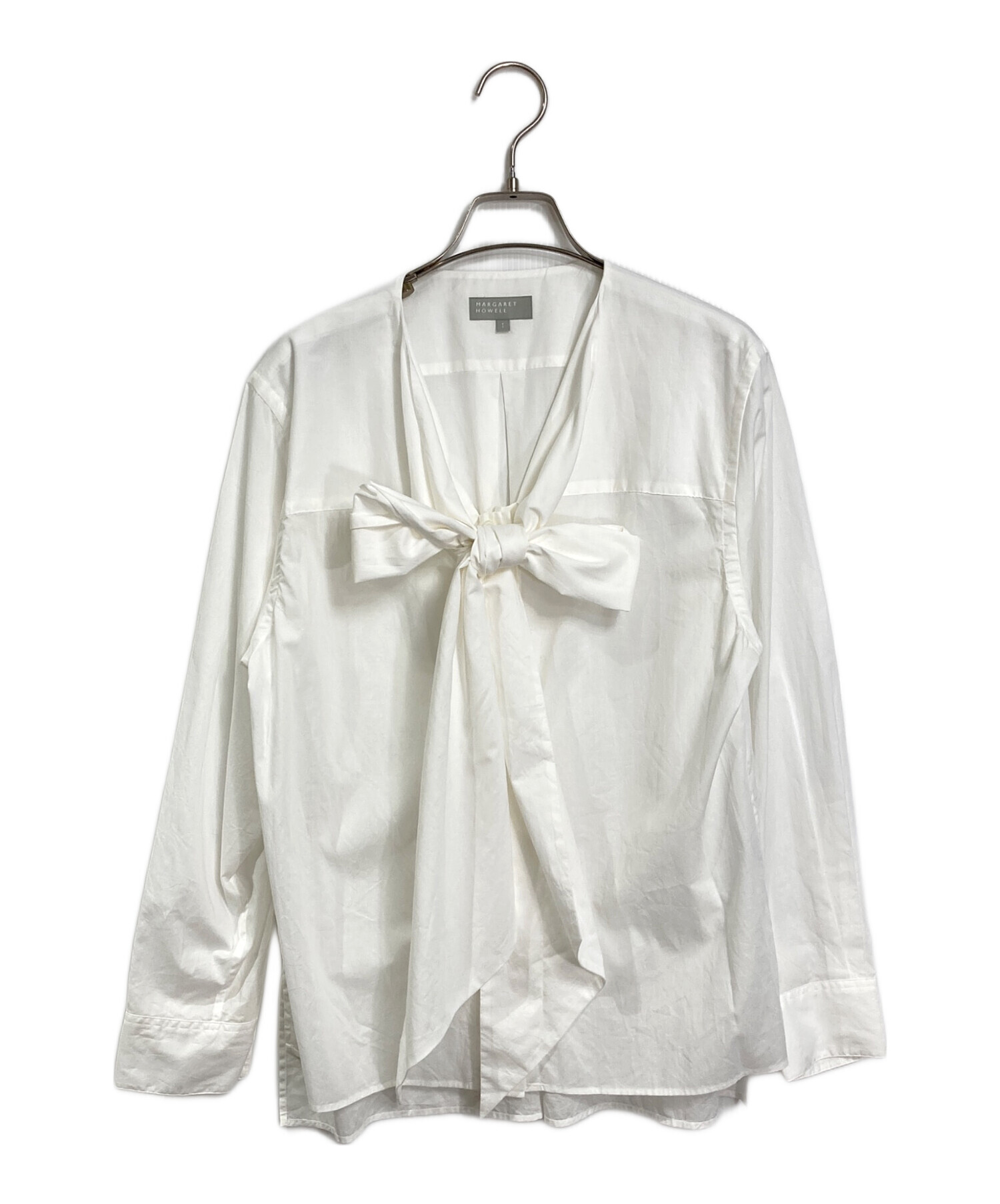 美品 MARGARET HOWELL マーガレットハウエル リネン100％ 長袖 チュニックシャツ ブラウス サイズ1 ホワイト レディース 古着 中古 USED 中古・古着通販】MARGARET HOWELL (マーガレットハウエル) WASHED