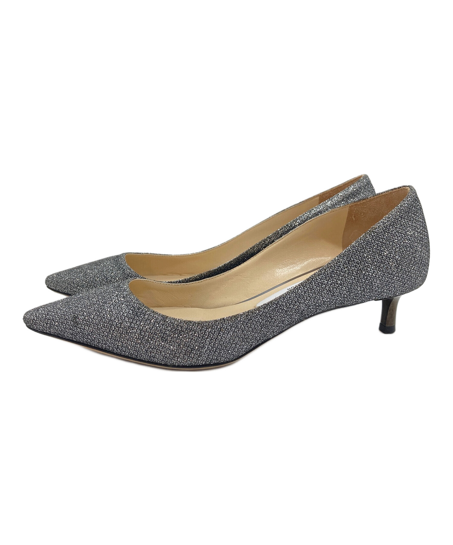中古・古着通販】JIMMY CHOO (ジミーチュウ) ラメパンプス ローヒール 