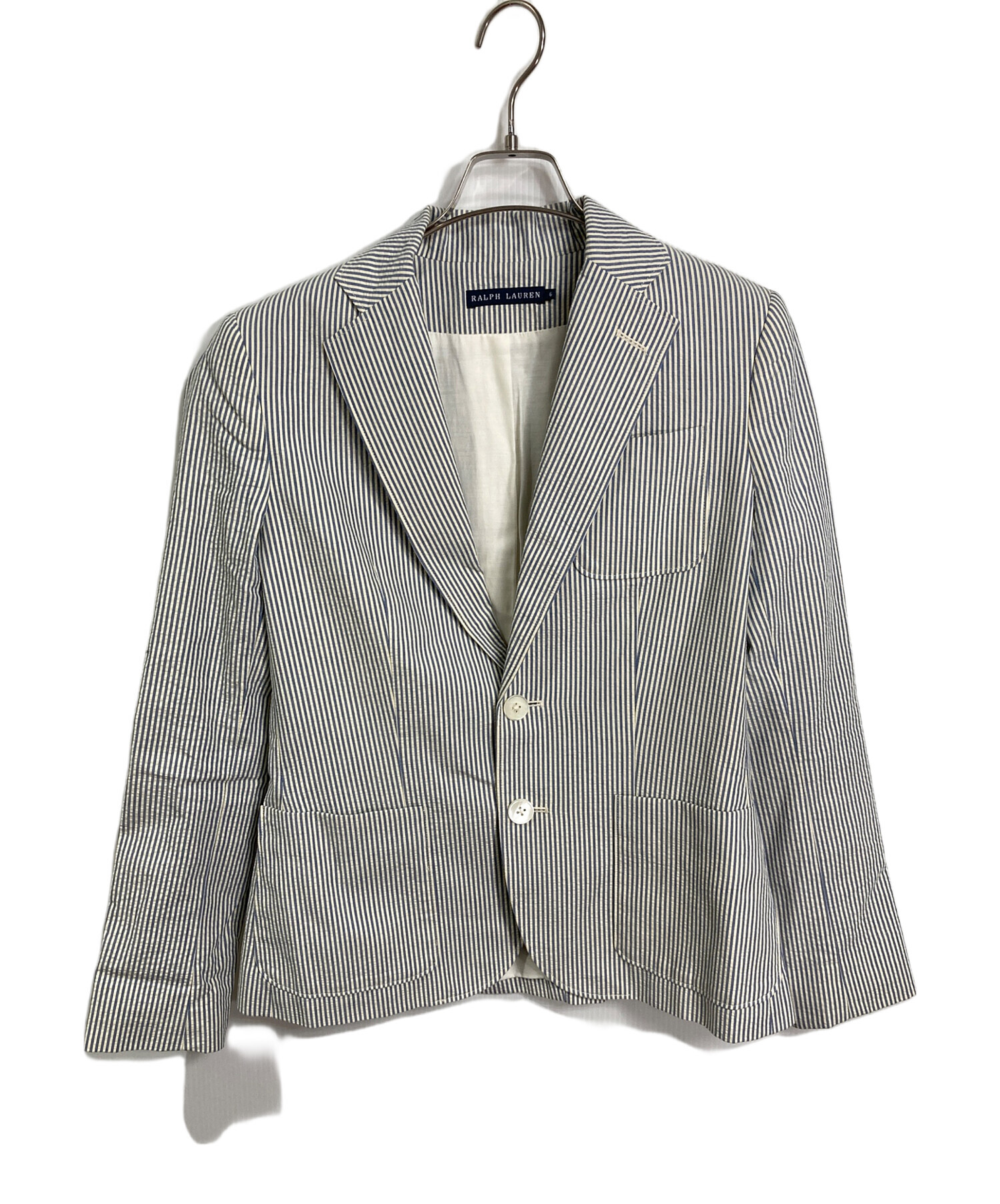 LAUREN RALPH LAUREN ストライプ テーラードジャケット 中古・古着通販】RALPH LAUREN (ラルフローレン) シアサッカー