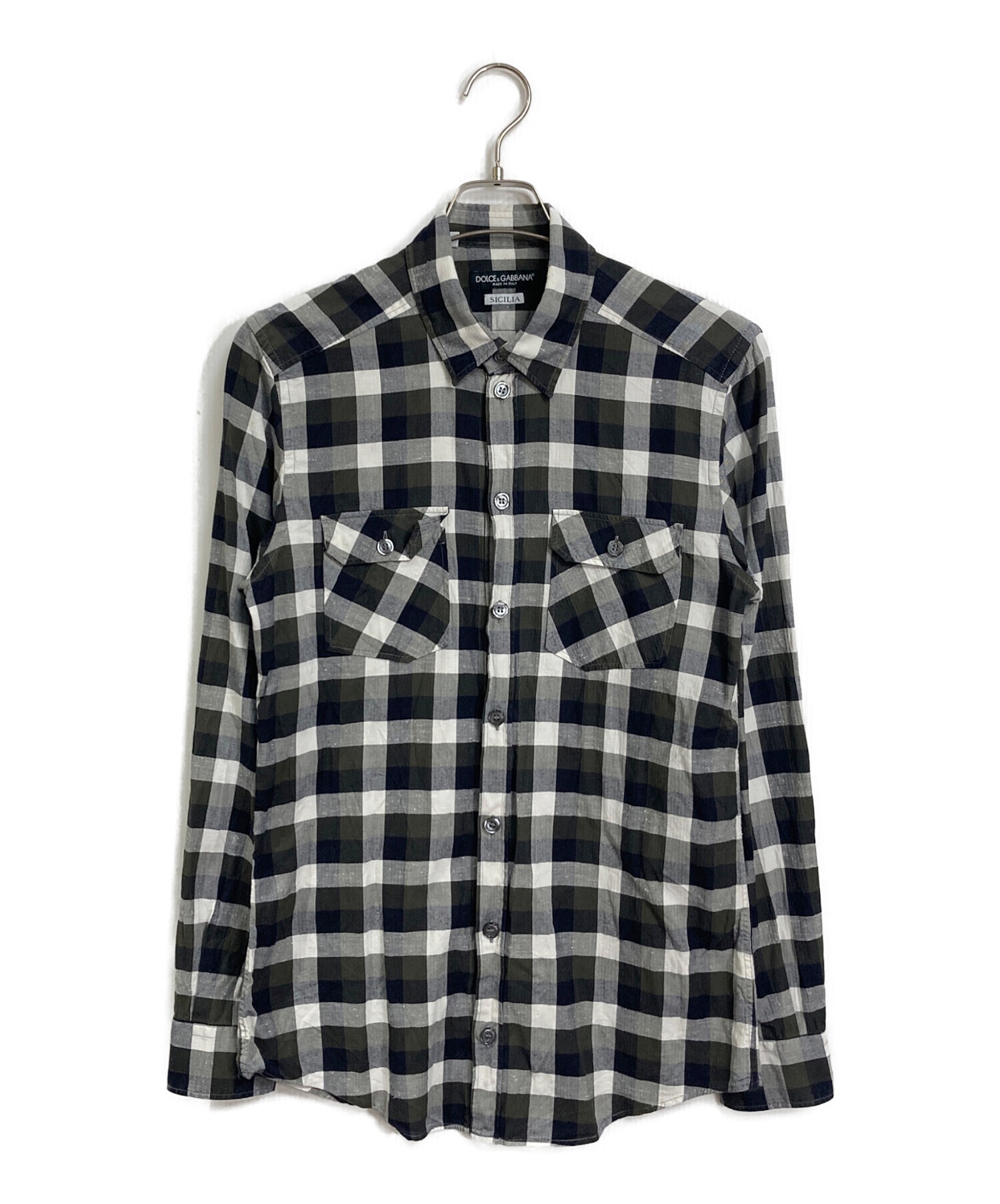 未使用タグ付き DOLCE&GABBANA チェック シャツ SICILIA 中古・古着通販】DOLCE & GABBANA (ドルチェ＆ガッバーナ) SICILIA生地