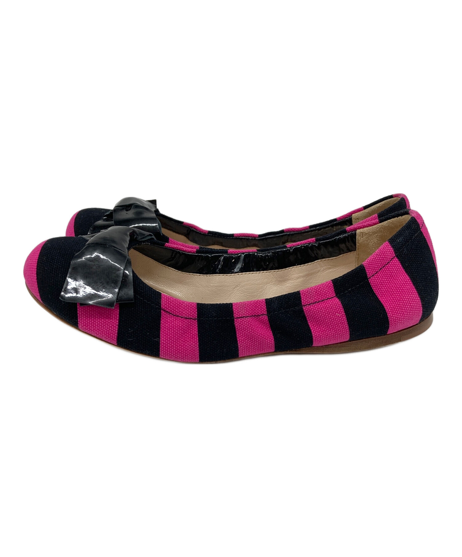 プラダ PRADA  ビジュー付き バレエシューズ フラットシューズ サイズ35 22cm相当  ブラック【中古】 PRADA - プラダ PRADA ビジュー付き バレエシューズ フラットシューズ