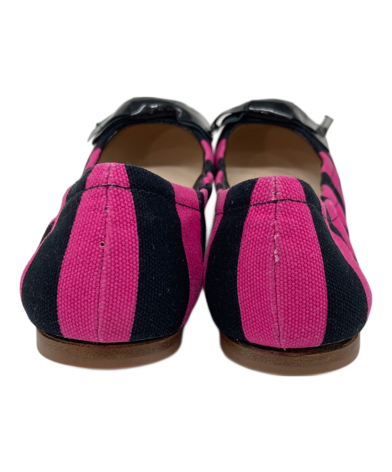 プラダ PRADA  ビジュー付き バレエシューズ フラットシューズ サイズ35 22cm相当  ブラック【中古】 PRADA - プラダ PRADA ビジュー付き バレエシューズ フラットシューズ