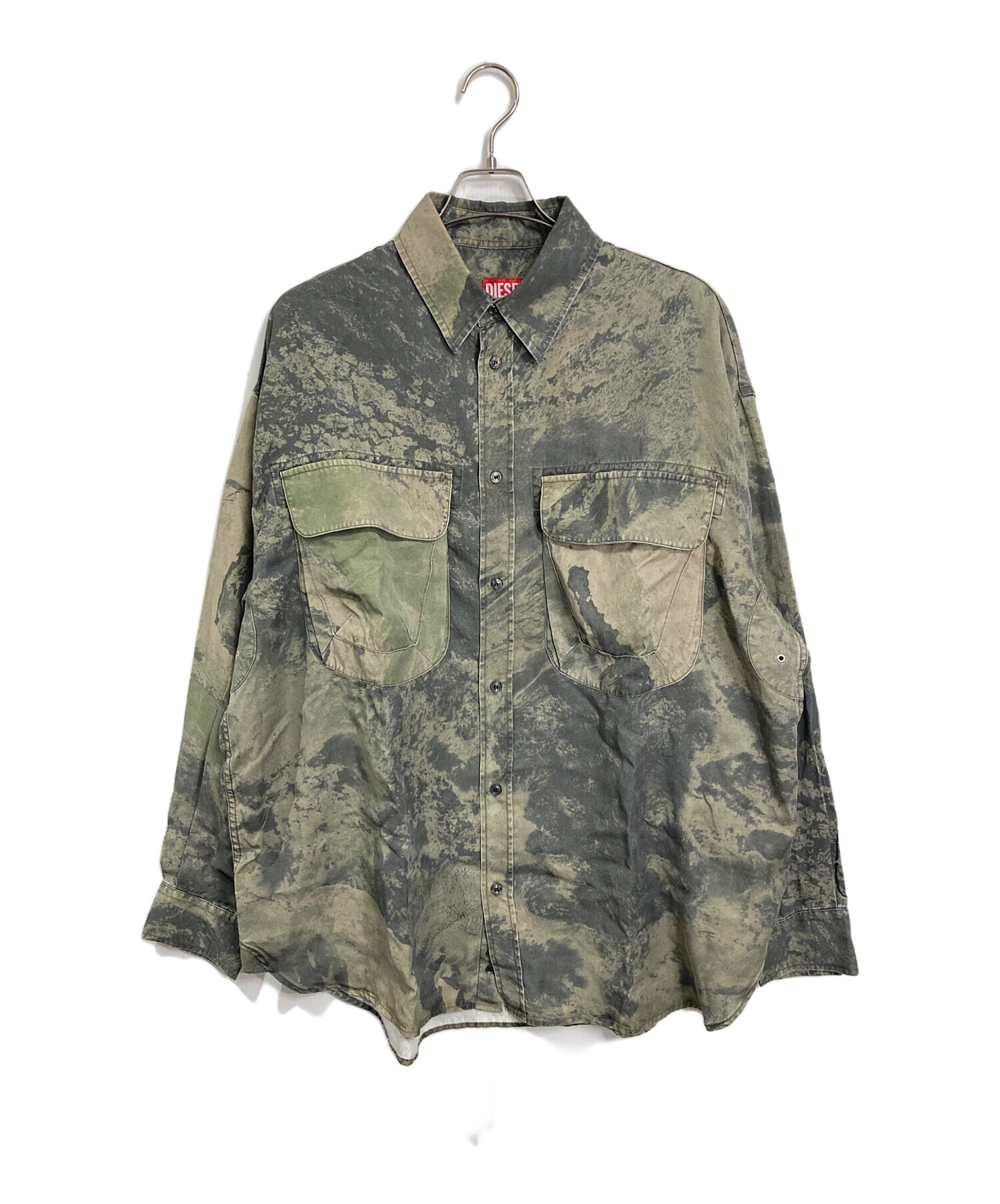 DIESEL ディーゼル S-DEWNY-CMF 地球柄 アース柄 シャツ 中古・古着通販】DIESEL (ディーゼル) S-DEWNY-CMF 迷彩柄シャツ