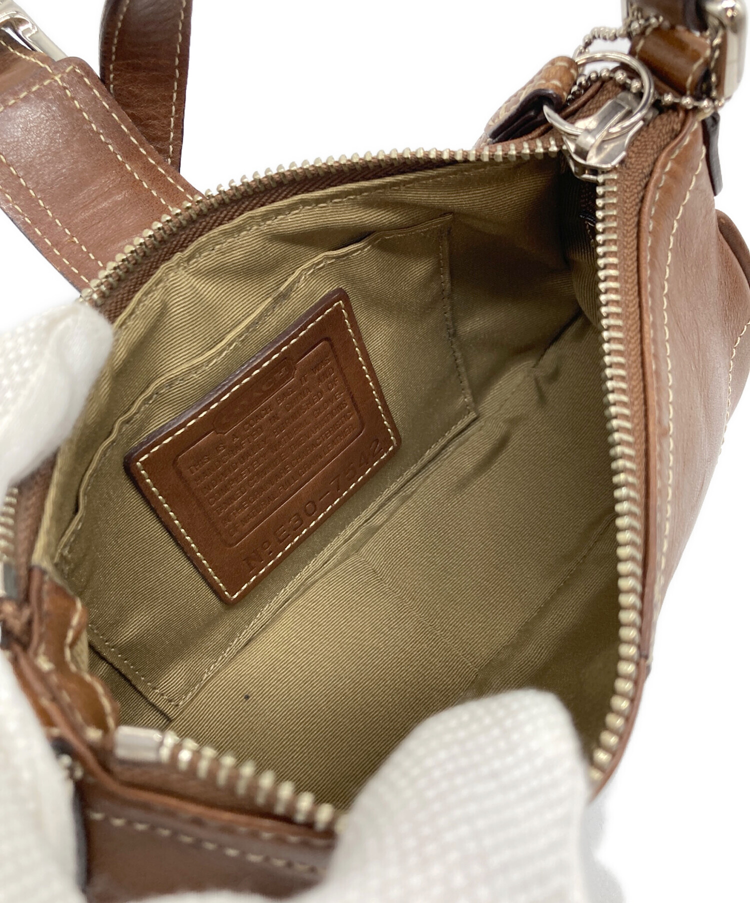 中古・古着通販】COACH (コーチ) ワンショルダーバッグ レザーバッグ