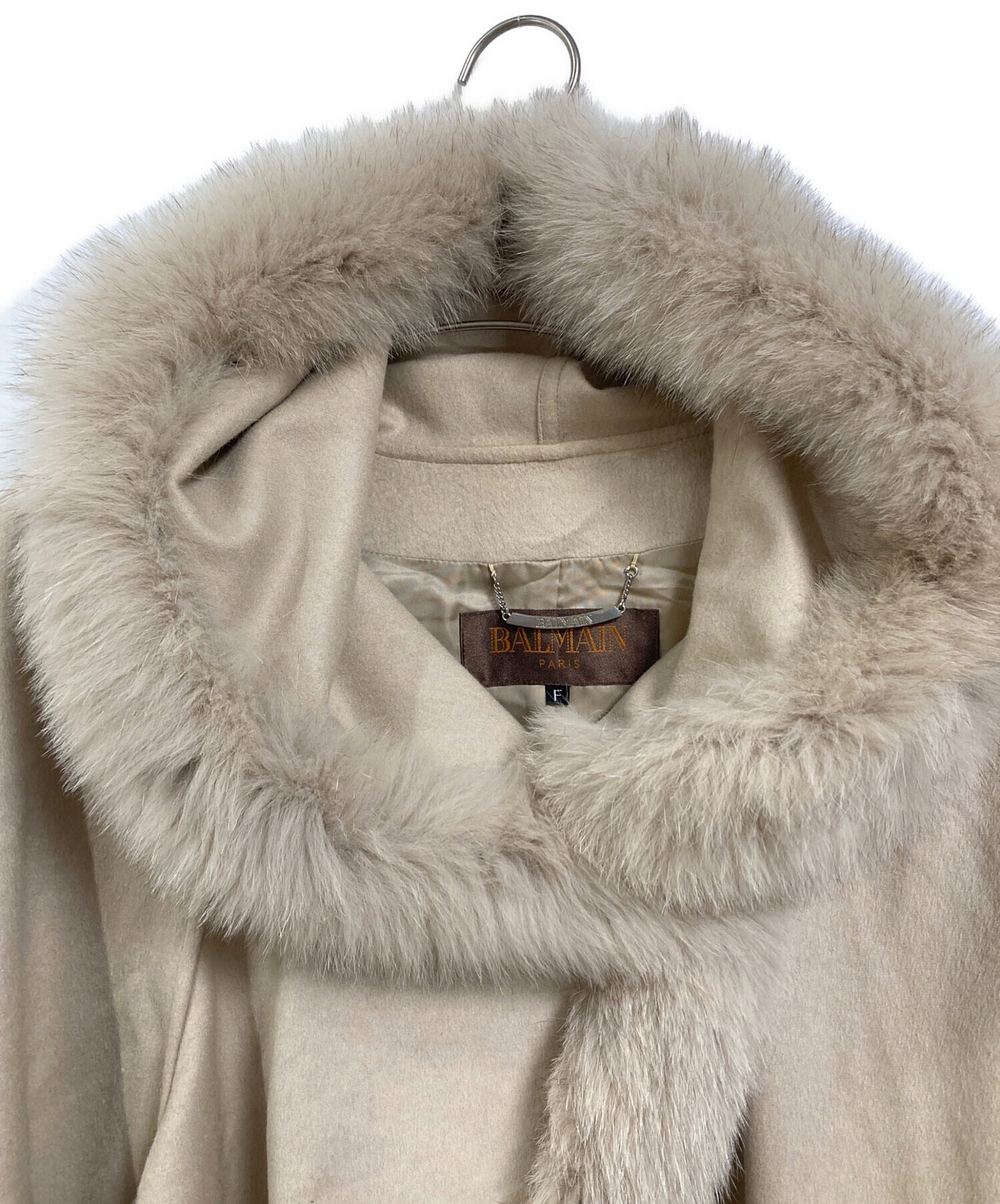 jasmine726シルク ピュアカシミヤBALMAIN ファー コート 中古・古着通販】BALMAIN (バルマン) カシミヤフォックスファー