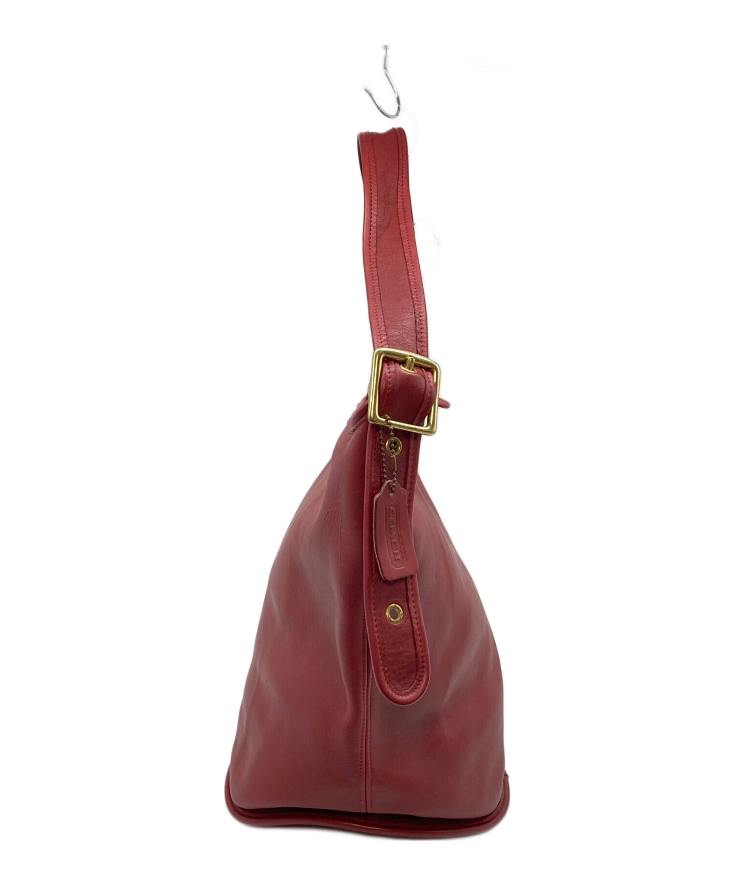 中古・古着通販】COACH (コーチ) バケツレザーショルダーバッグ レッド 