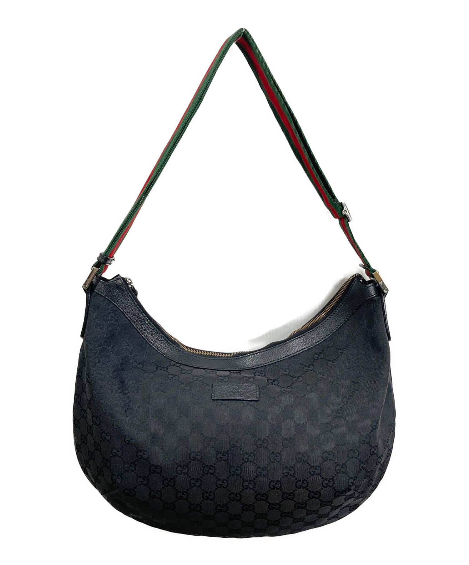 GUCCI・グッチ・ショルダーバッグ・GGキャンバス・シェリーライン・黒 中古・古着通販】GUCCI (グッチ) GGキャンバス ショルダーバッグ
