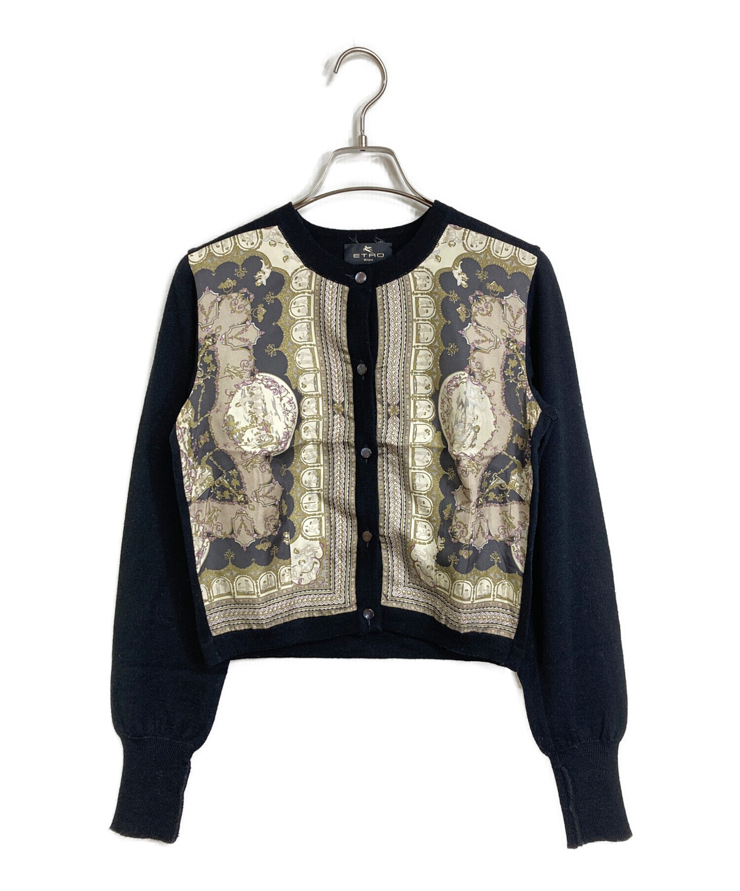 Etro 切り替えカーディガン 中古・古着通販】ETRO (エトロ) ウールシルク切替ニットカーディガン