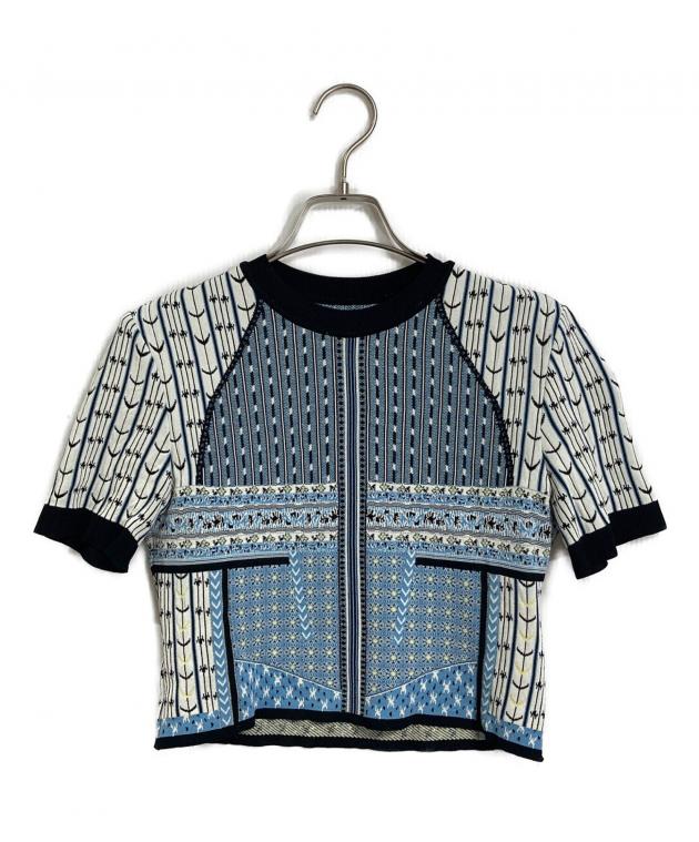 マメクロゴウチ Geometric Pattern Knitted Top 中古・古着通販】mame kurogouchi (マメクロゴウチ) Geometric Pattern