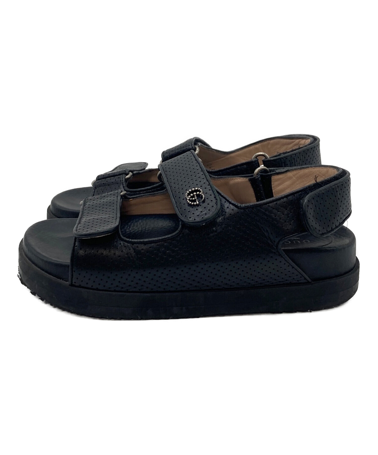 GUCCI サンダル　サイズ37 新品未使用　ブラック 中古・古着通販】GUCCI (グッチ) ダブルG シャークソール ストラップ
