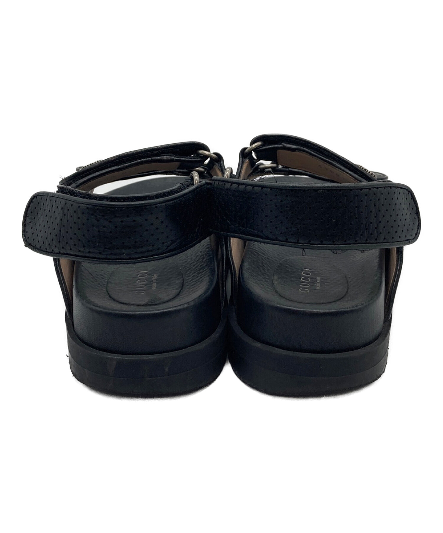 GUCCI ブラック ダブルストラップ サンダル 中古・古着通販】GUCCI (グッチ) ダブルG シャークソール ストラップ