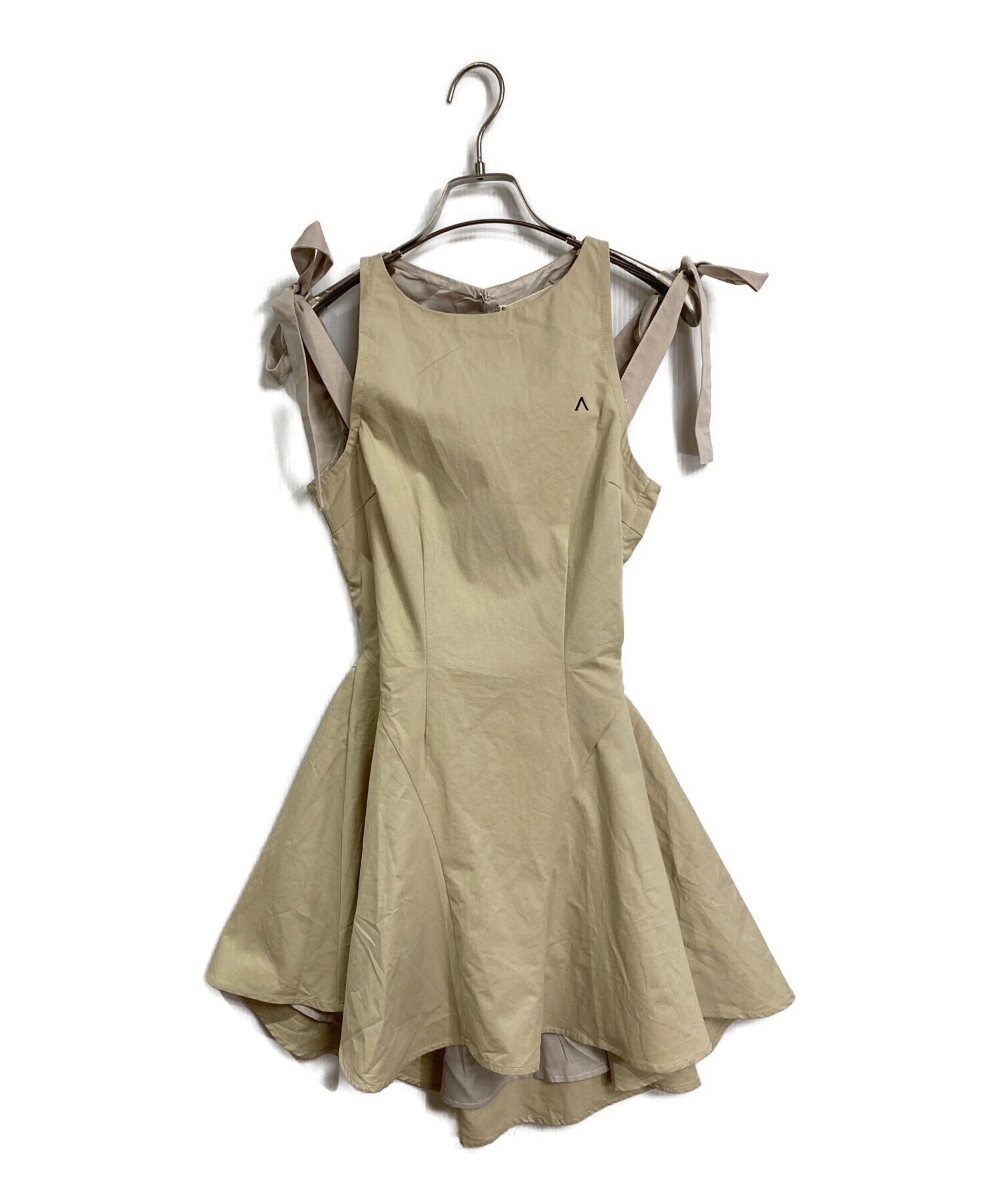 ワンピース andmary Amari ribbon mini dress beige 中古・古着通販】ANDMARY (アンドマリー) Jozy ribbon flare mini