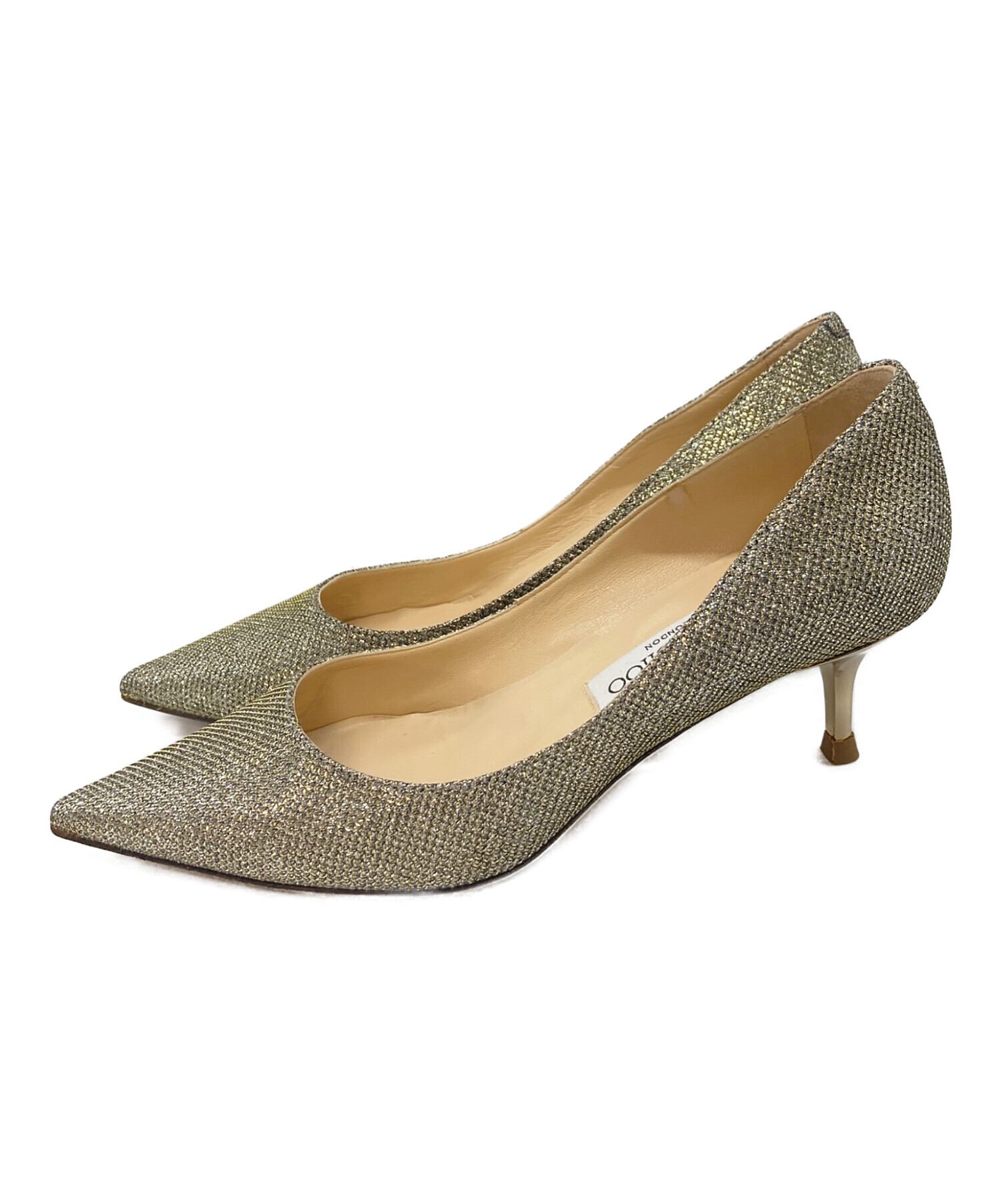 JIMMY CHOOジミーチュウ　ラメパンプス　ランサー　ヒール10cm 中古・古着通販】JIMMY CHOO (ジミーチュウ) ラメグリッターパンプス