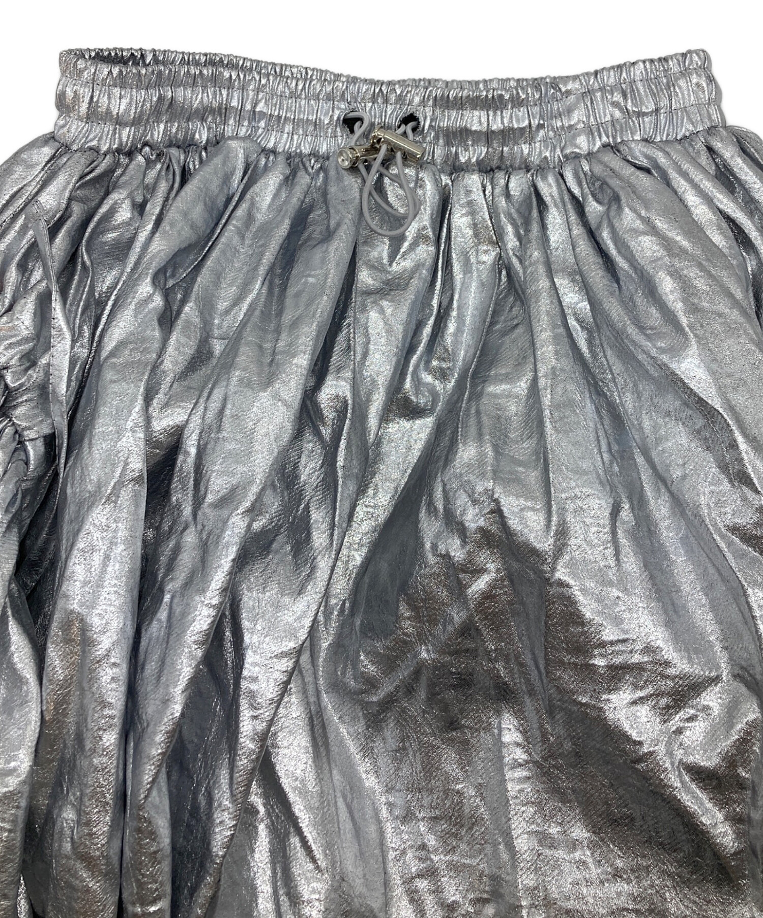 POPPY　シルバーギャザーリボンスカート　Mサイズ 中古・古着通販】POPPY (ポピー) GATHER RIBBON SKIRT ギャザーリボン