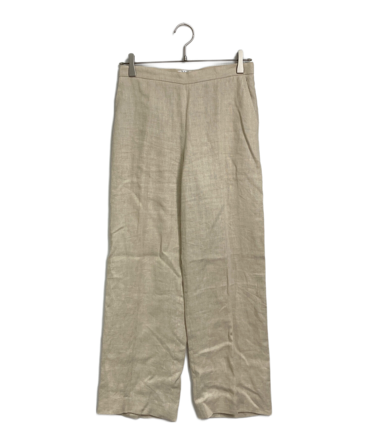 エスマックスマーラ リネンパンツ 42 ベージュ 中古・古着通販】MaxMara (マックスマーラ) リネンパンツ 麻パンツ