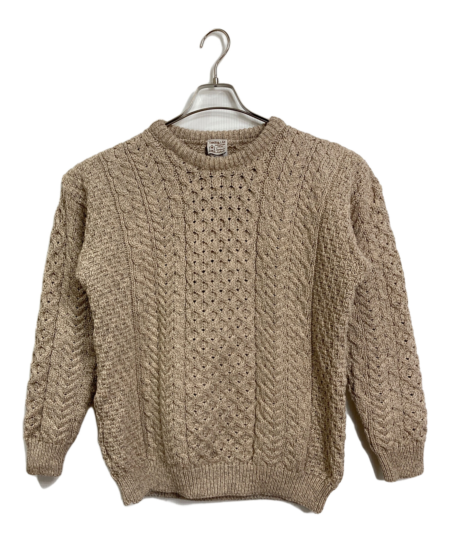 INVERALLAN アランニット M アイルランド製 旧タグ 中古・古着通販】INVERALLAN (インバーアラン) 茶タグ ケーブルニット