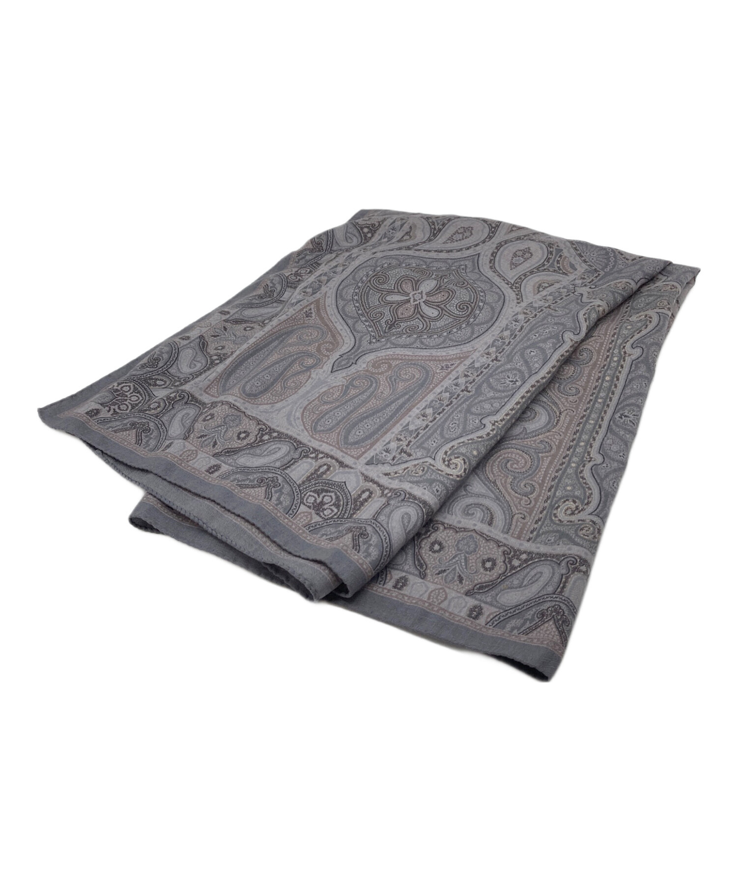 エトロ大判ストール 中古・古着通販】ETRO (エトロ) 大判ストール イタリア製 グレー