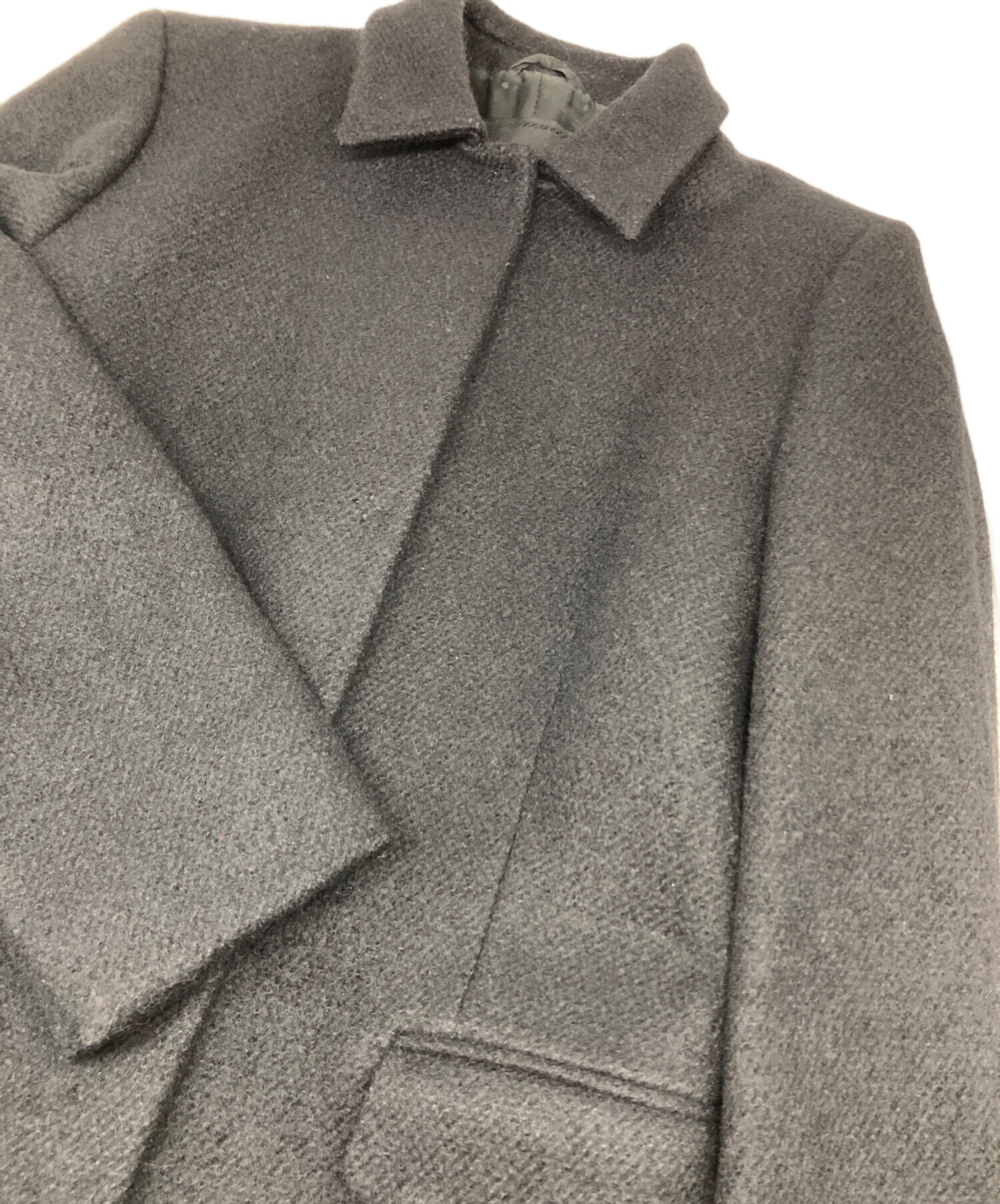 中古・古着通販】PRADA (プラダ) ツイードロングコート ブラック
